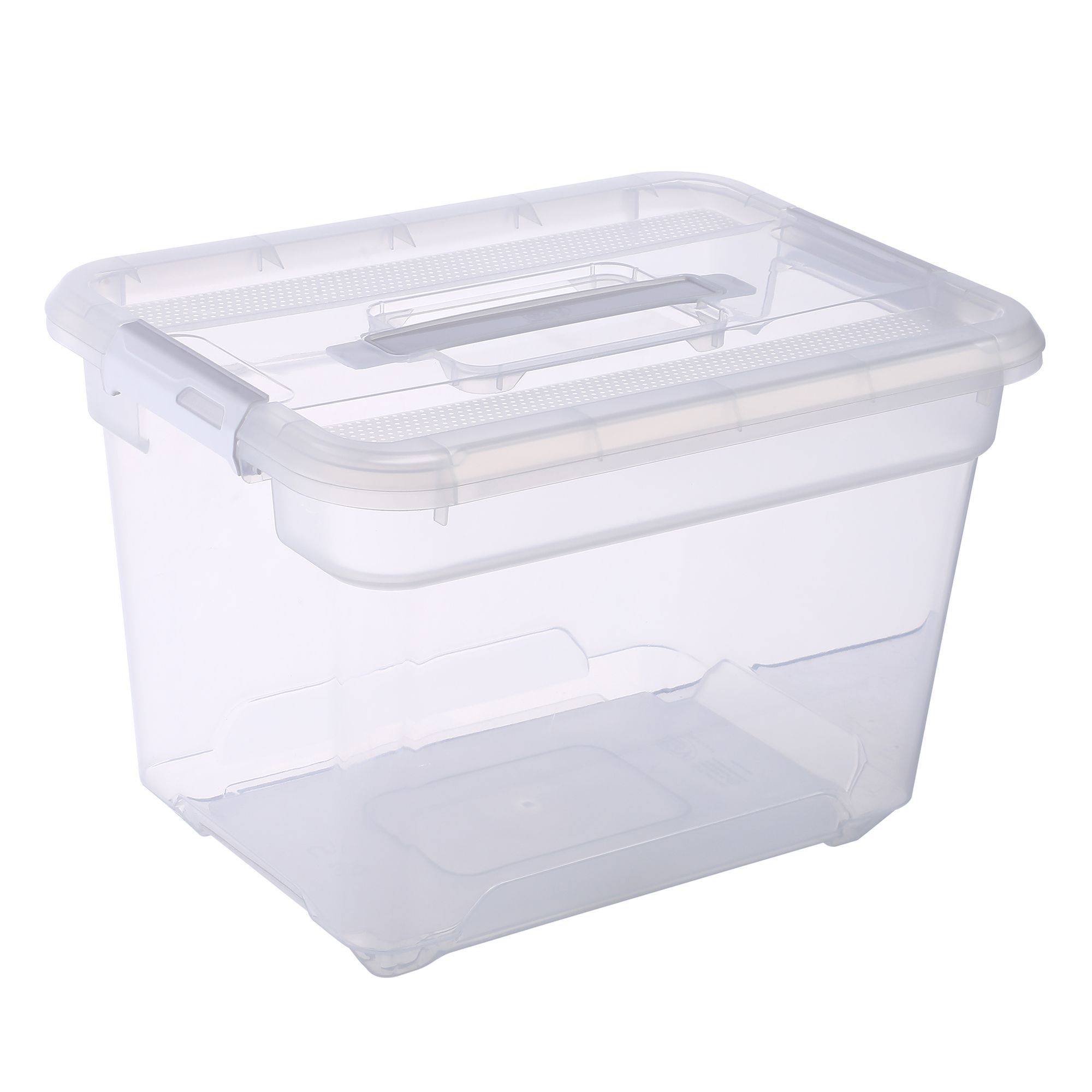 Ezy Storage Solutions+ Clear 18L Medium Plastic Stackable Storage box ...