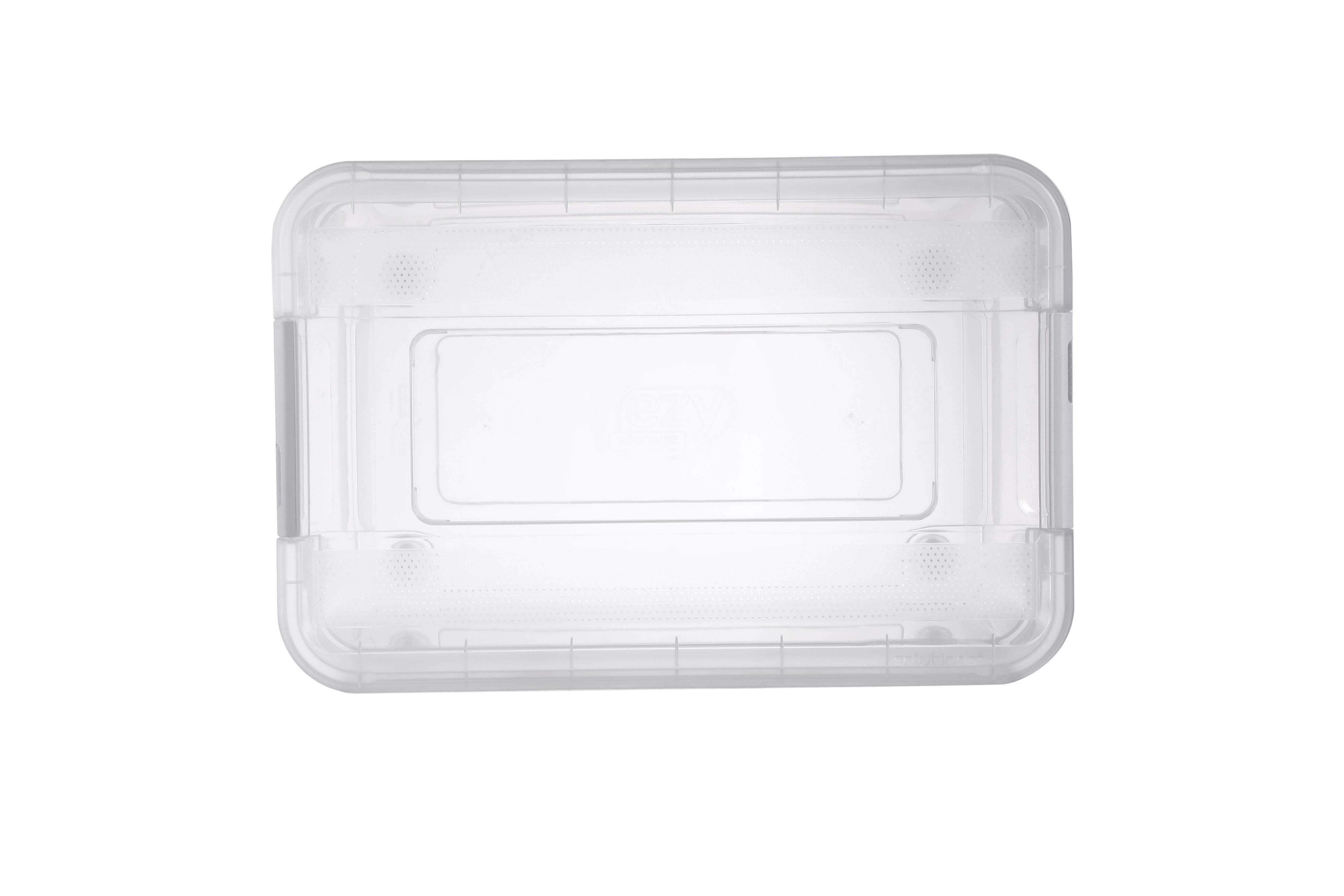 Ezy Storage Solutions+ Clear 40L Large Plastic Stackable Wheeled ...