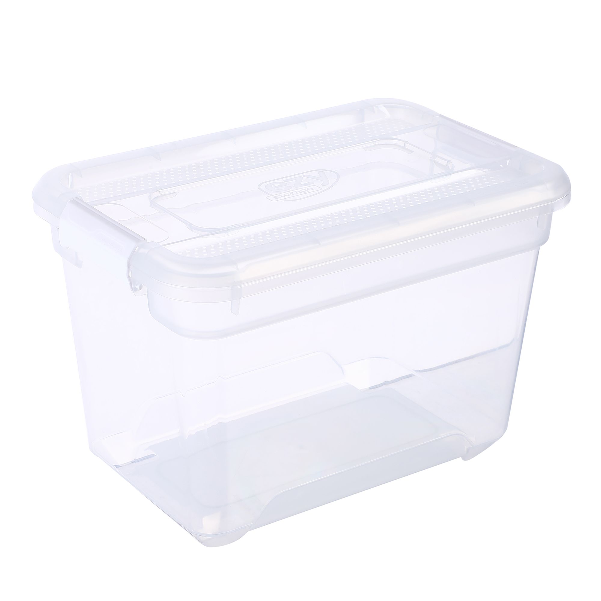 Ezy Storage Solutions+ Clear 6.4L Small Plastic Stackable Storage box ...