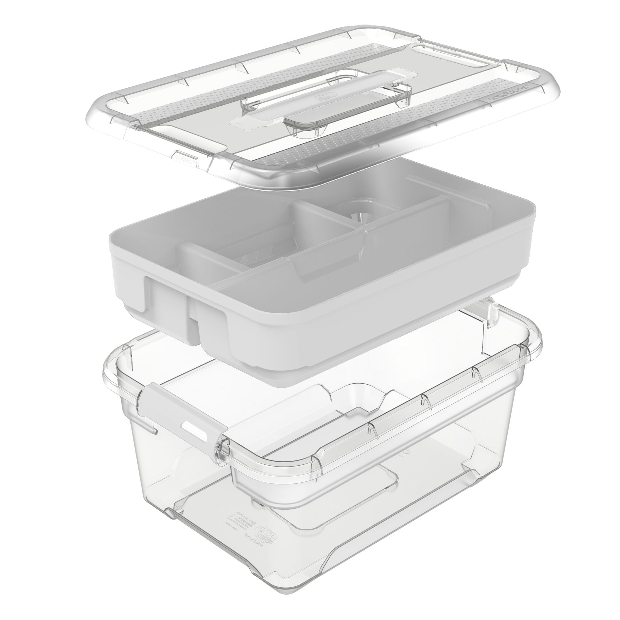 Ezy Storage Solutions+ White Small Insert tray with 4 compartments