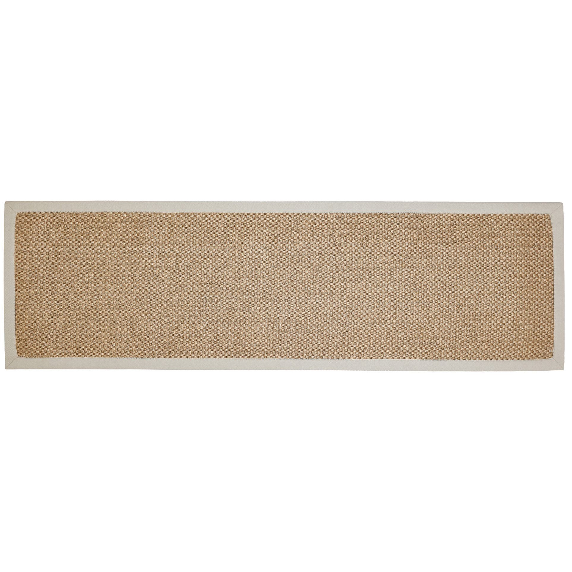 Fabianna Flatweave with cotton border Natural Runner 200cmx60cm DIY at B&Q