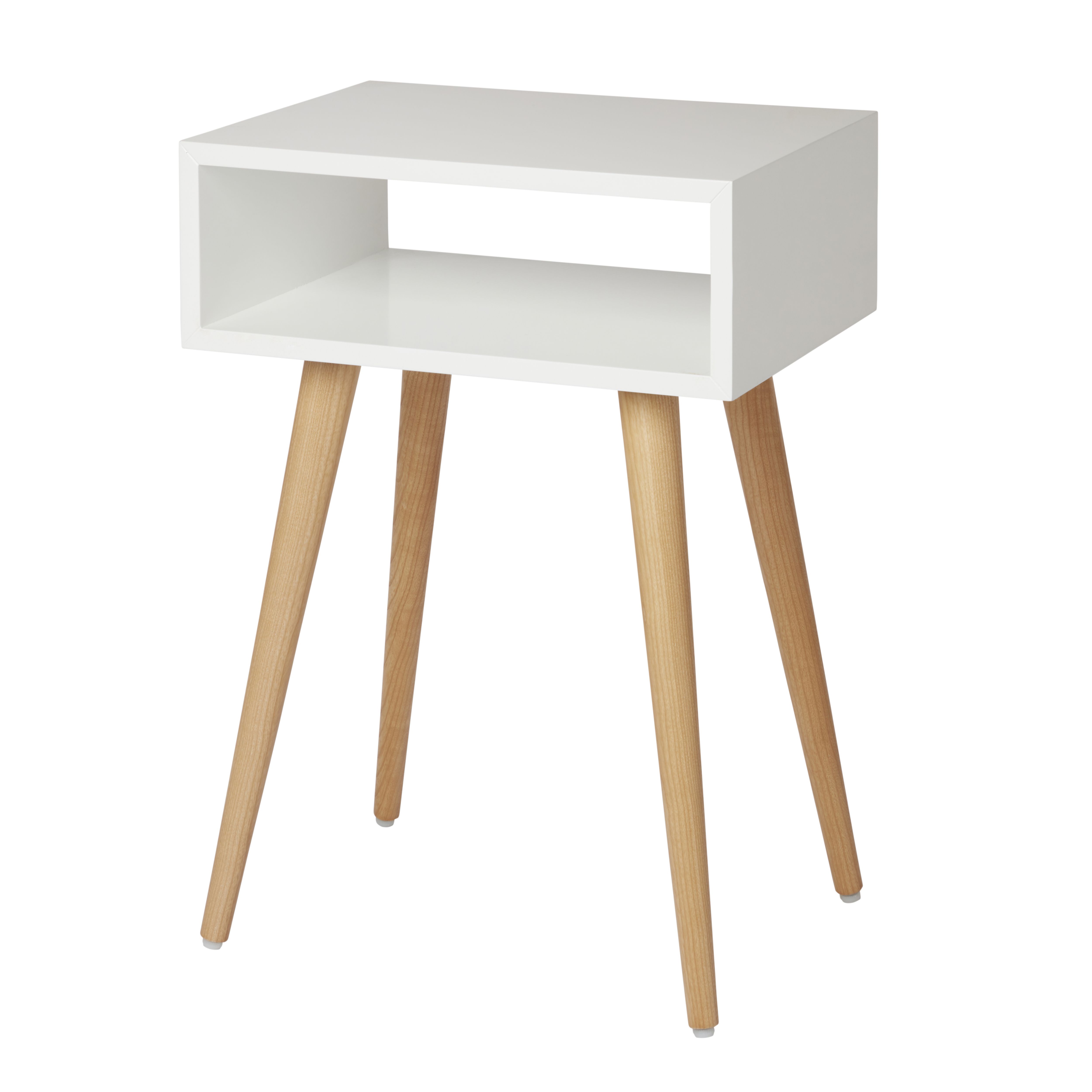 30cm white store bedside table