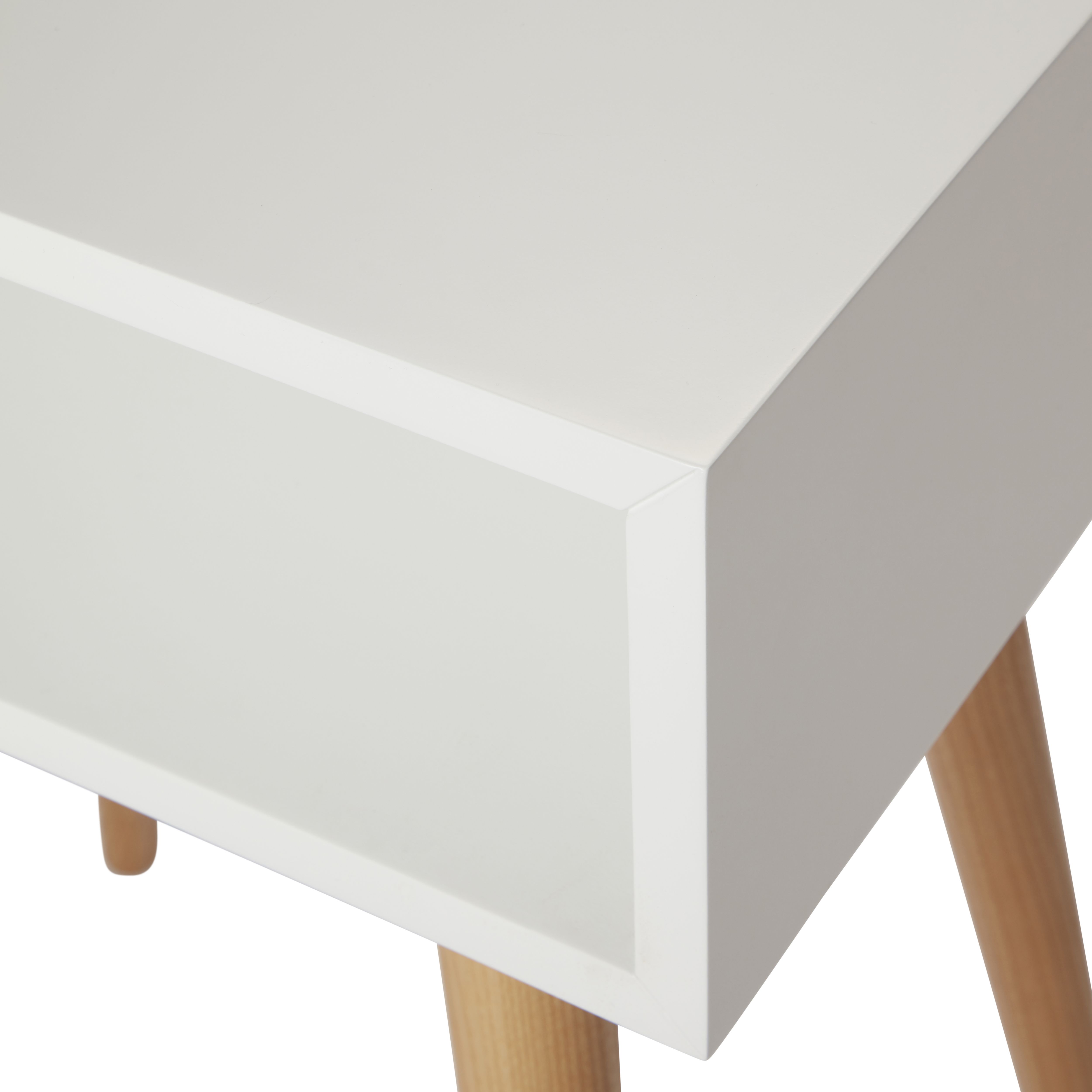 Fabro Matt white Bedside table (H)56cm (W)40cm (D)30cm