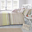 Falmouth Striped Green & taupe King Bedding set