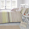 Falmouth Striped Green & taupe Single Bedding set