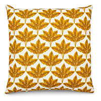 Fan leaf Yellow & white Cushion