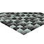 Faros Grey Glass Mosaic tile sheet, (L)300mm (W)300mm