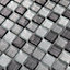 Faros Grey Gloss Glass effect Plain Glass Mosaic tile sheet, (L)300mm (W)300mm