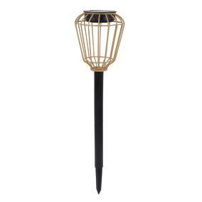 Faroz Brown Rattan effect Rattan Solar-powered Integrated LED Outdoor Stake light
