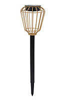 Faroz Brown Rattan effect Solar-powered Integrated LED Outdoor Stake light