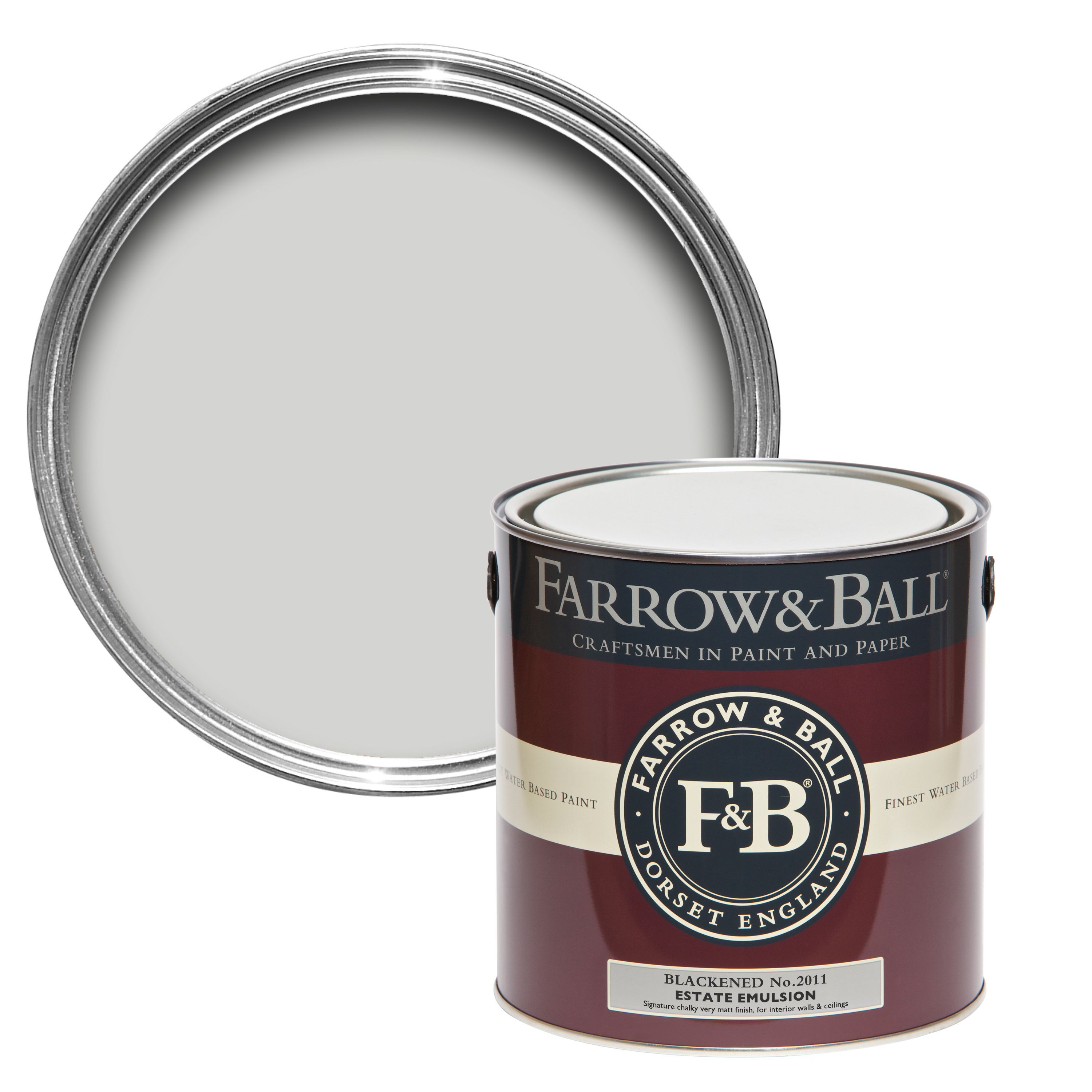 Farrow & Ball Estate Blackened No.2011 Matt Emulsion paint, 2.5L Tester pot