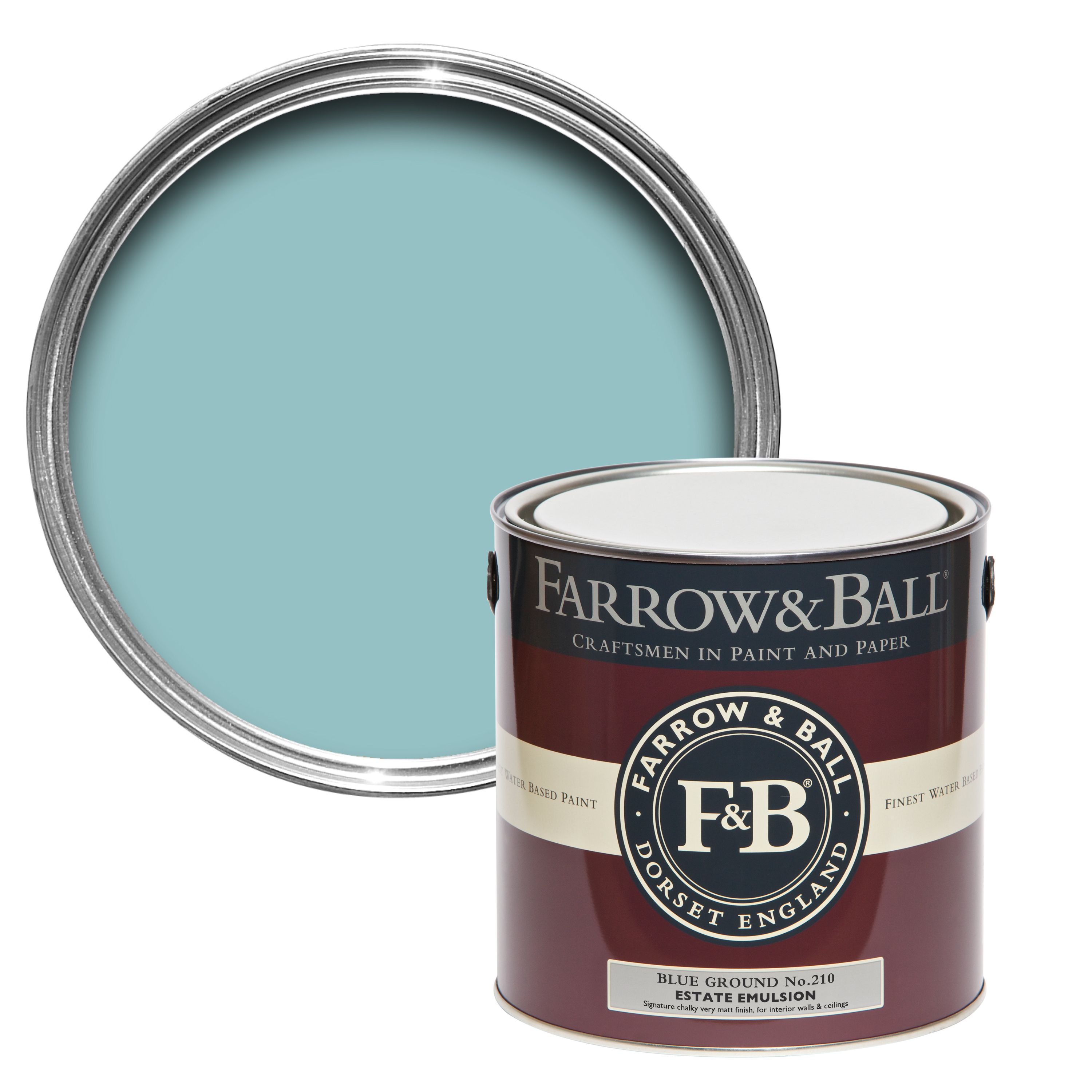 Farrow & Ball Estate Blue ground No.210 Matt Emulsion paint, 2.5L Tester pot