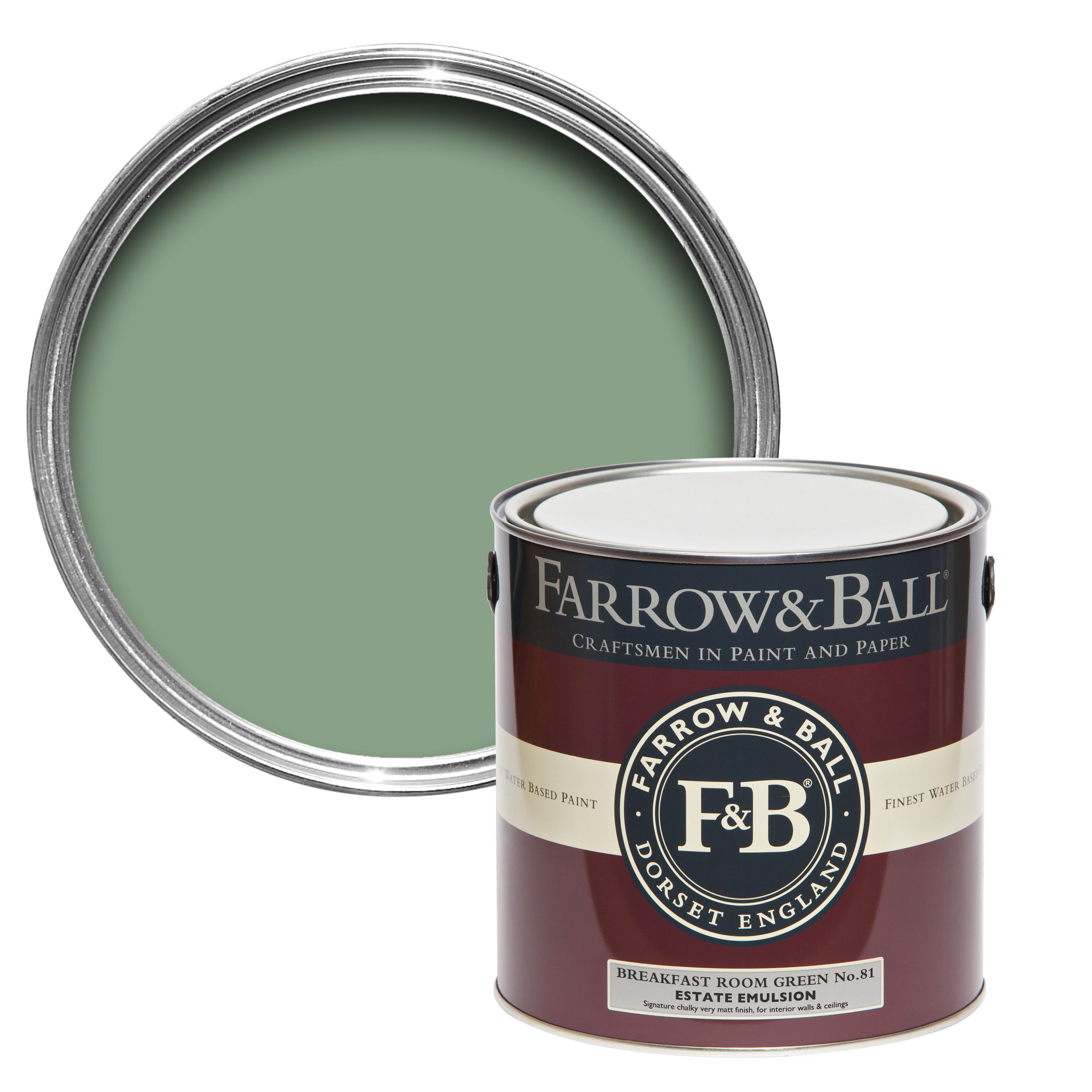 Farrow & Ball Estate Breakfast room green No.81 Matt Emulsion paint, 2.5L Tester pot