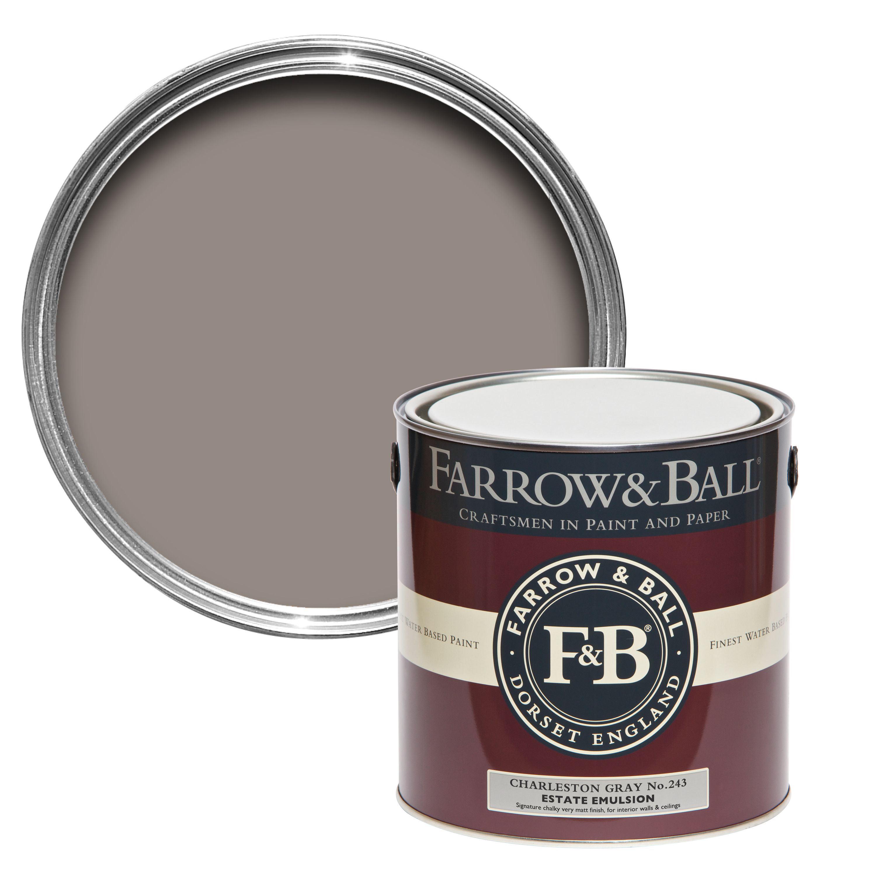 Farrow & Ball Estate Charleston gray No.243 Matt Emulsion paint, 2.5L Tester pot