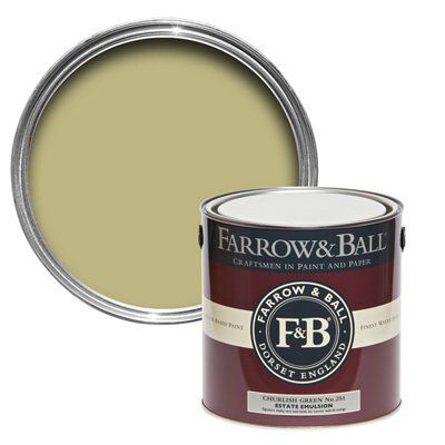 Farrow & Ball Estate Churlish green Matt Emulsion paint, 2.5L