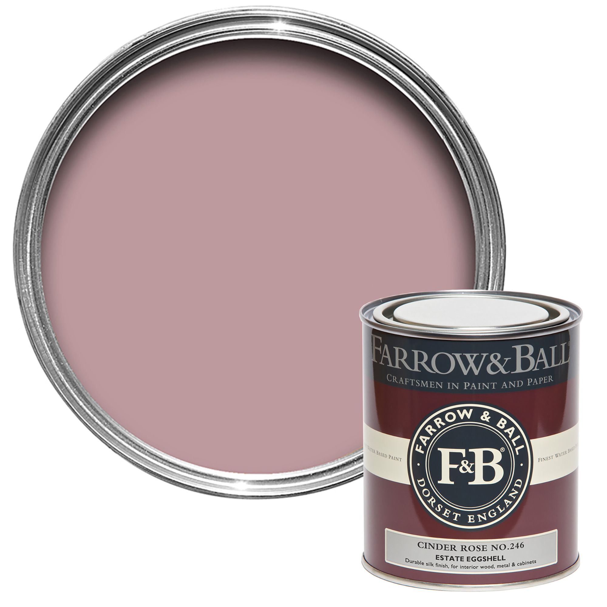 Farrow & Ball Estate Cinder Rose No.246 Eggshell Paint, 750ml