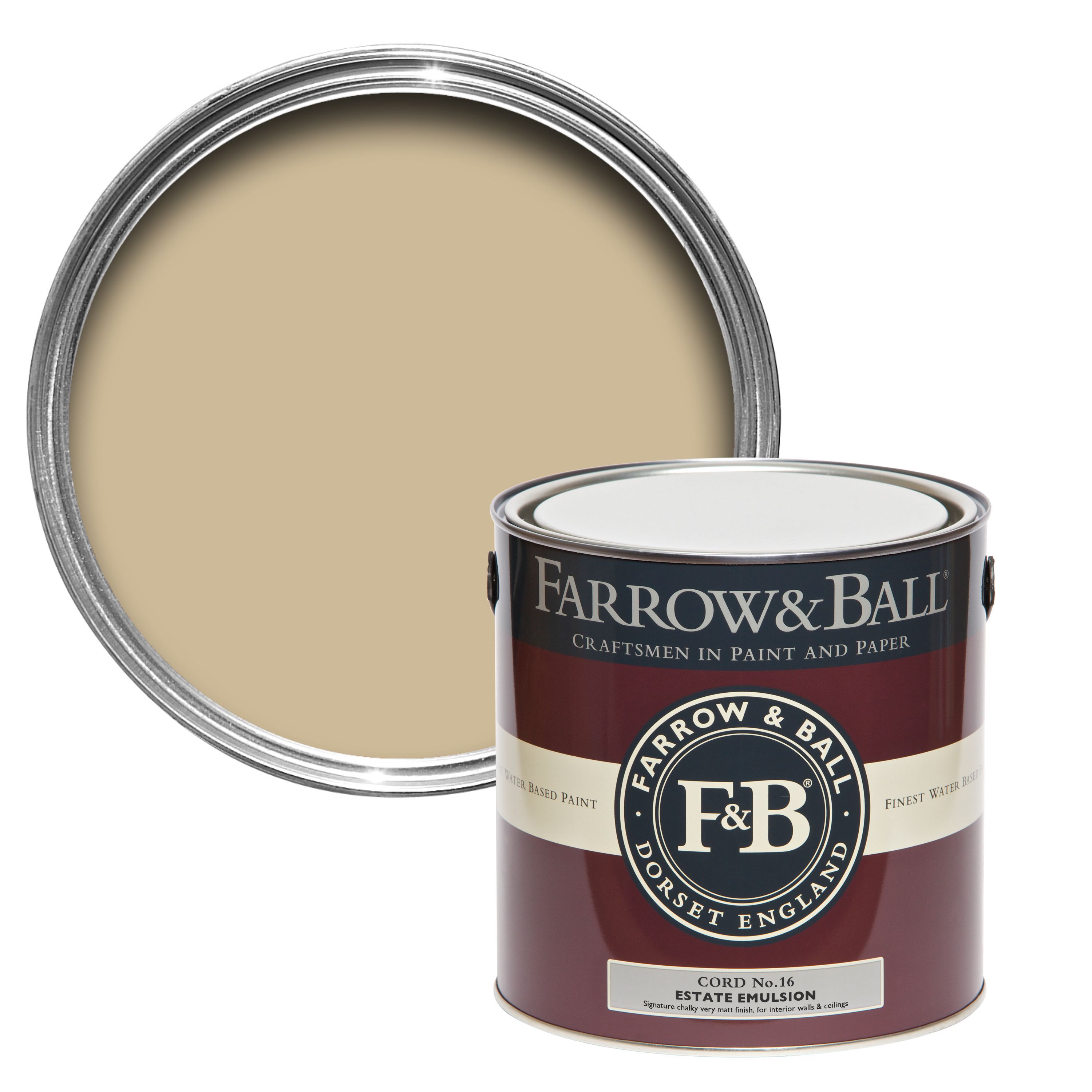 Farrow & Ball Estate Cord No.16 Matt Emulsion paint, 2.5L Tester pot