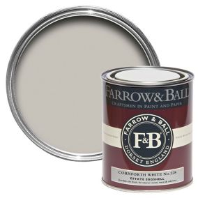 Farrow & Ball Estate Cornforth white No.228 Eggshell Metal & wood paint, 0.75L