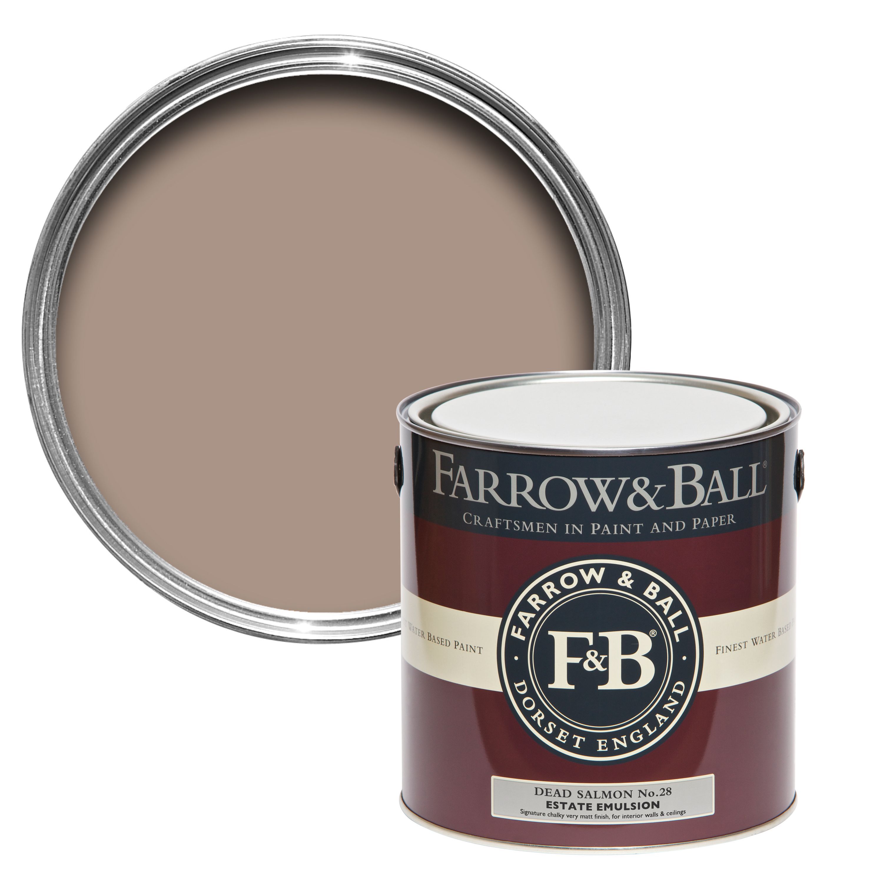 Farrow & Ball Estate Dead salmon No.28 Matt Emulsion paint, 2.5L Tester pot