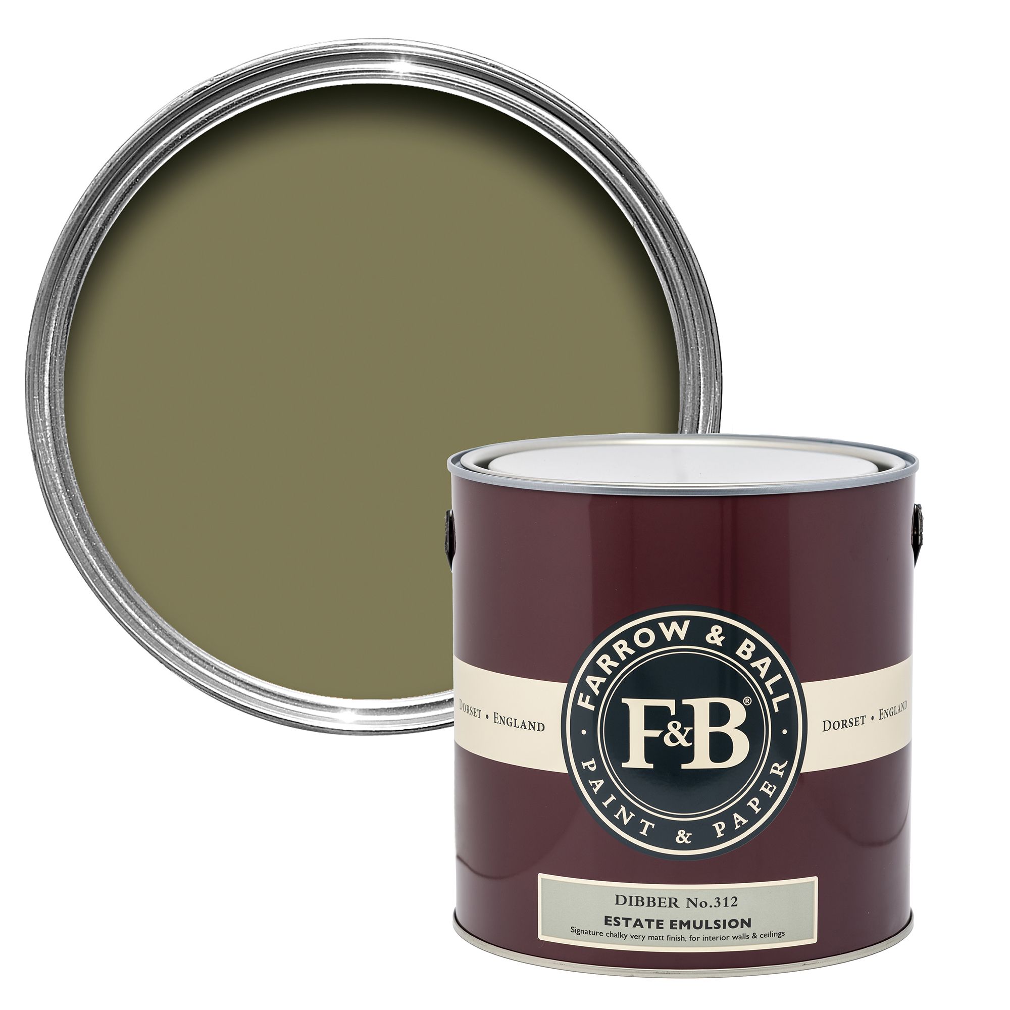 Farrow & Ball Estate Dibber No.312 Matt Wall & ceiling Emulsion paint, 2.5L