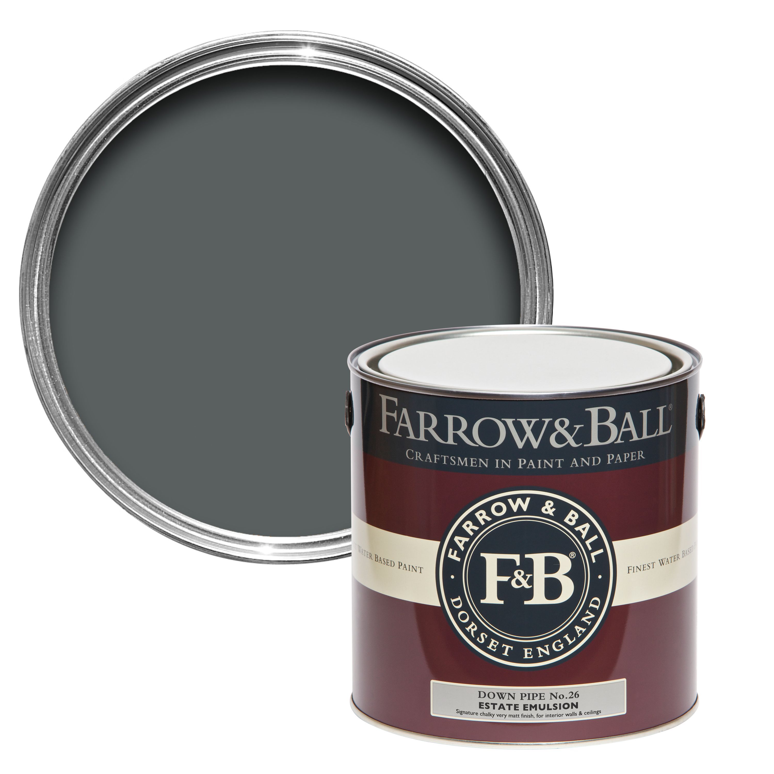 Farrow & Ball Estate Down pipe No.26 Matt Emulsion paint, 2.5L Tester pot