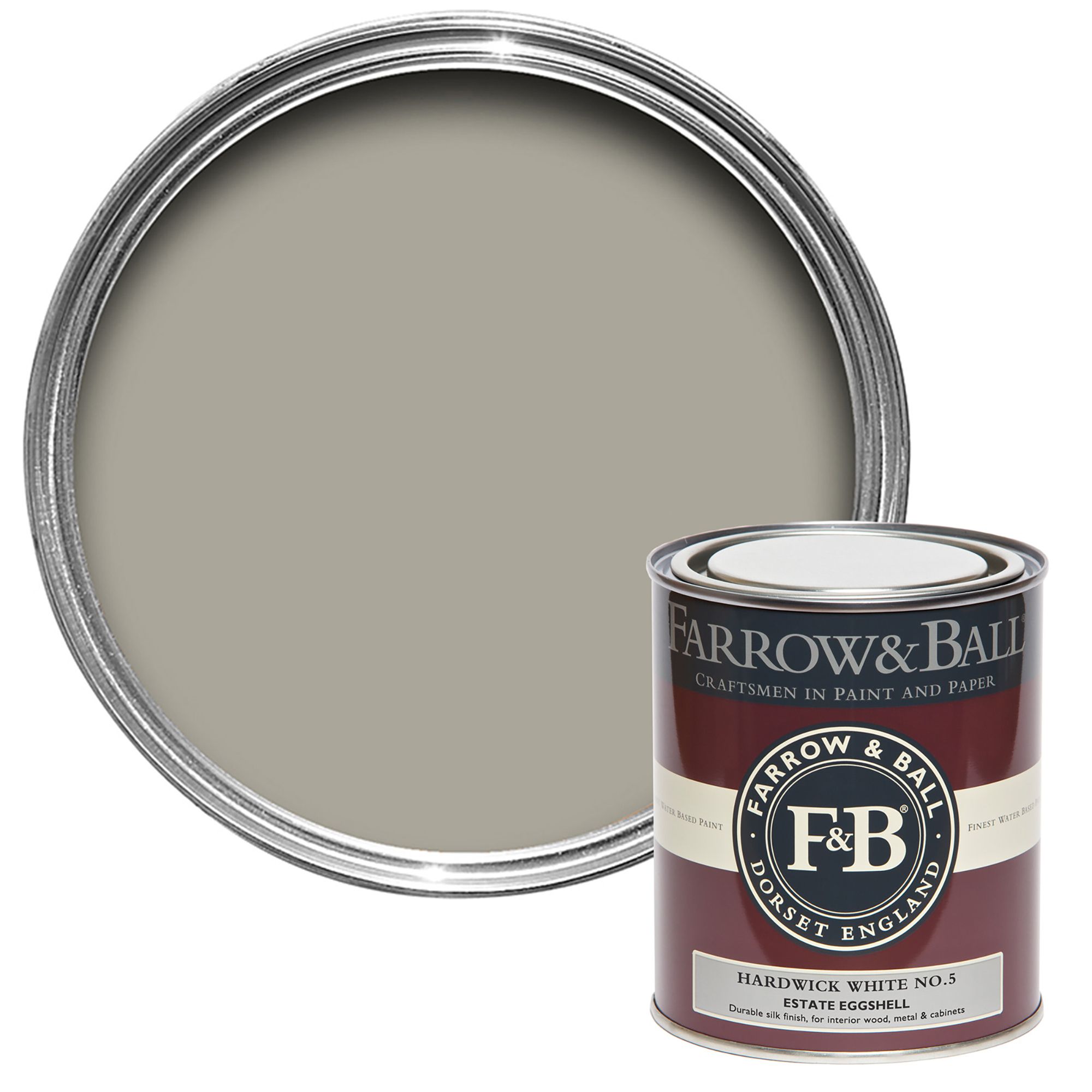 Farrow & Ball Estate Hardwick White No.5 Eggshell Paint, 750ml DIY at B&Q