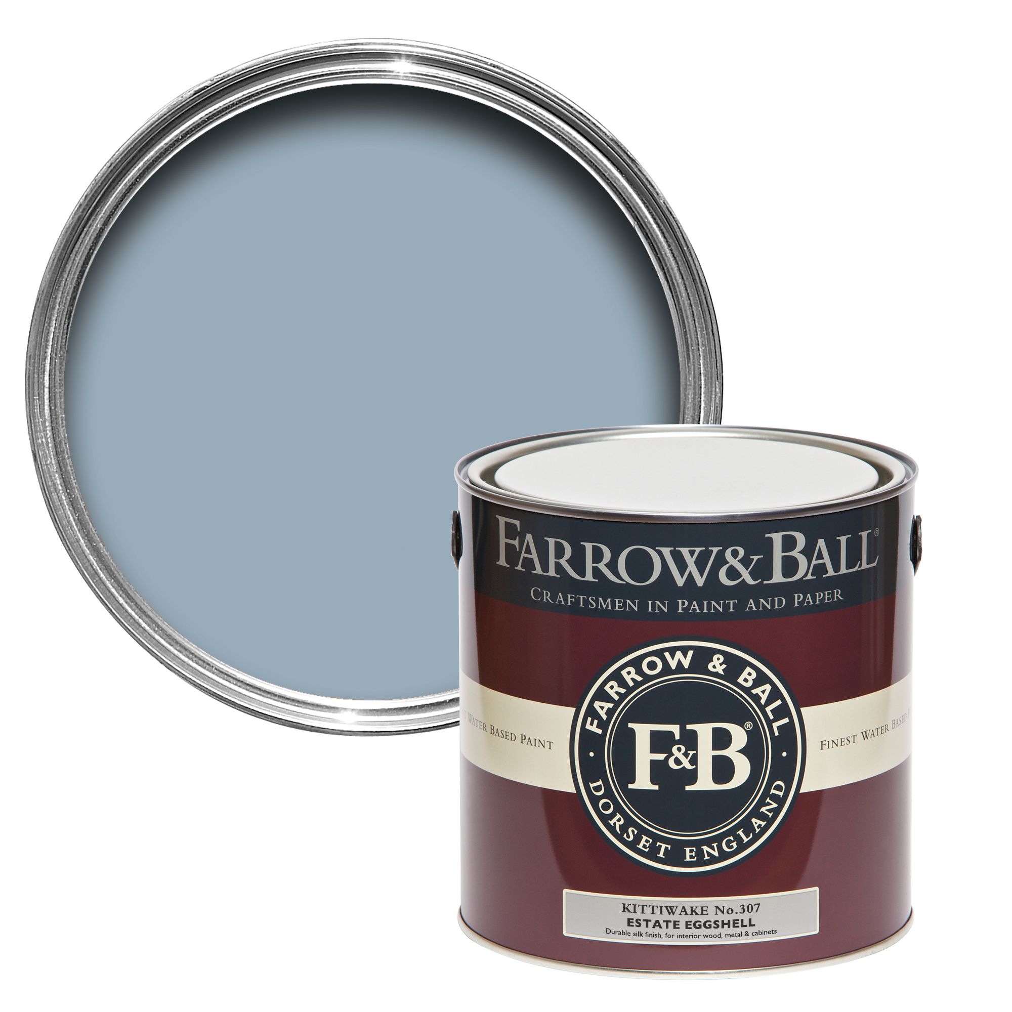 Farrow & Ball Estate Kittiwake No.307 Eggshell Paint, 2.5L