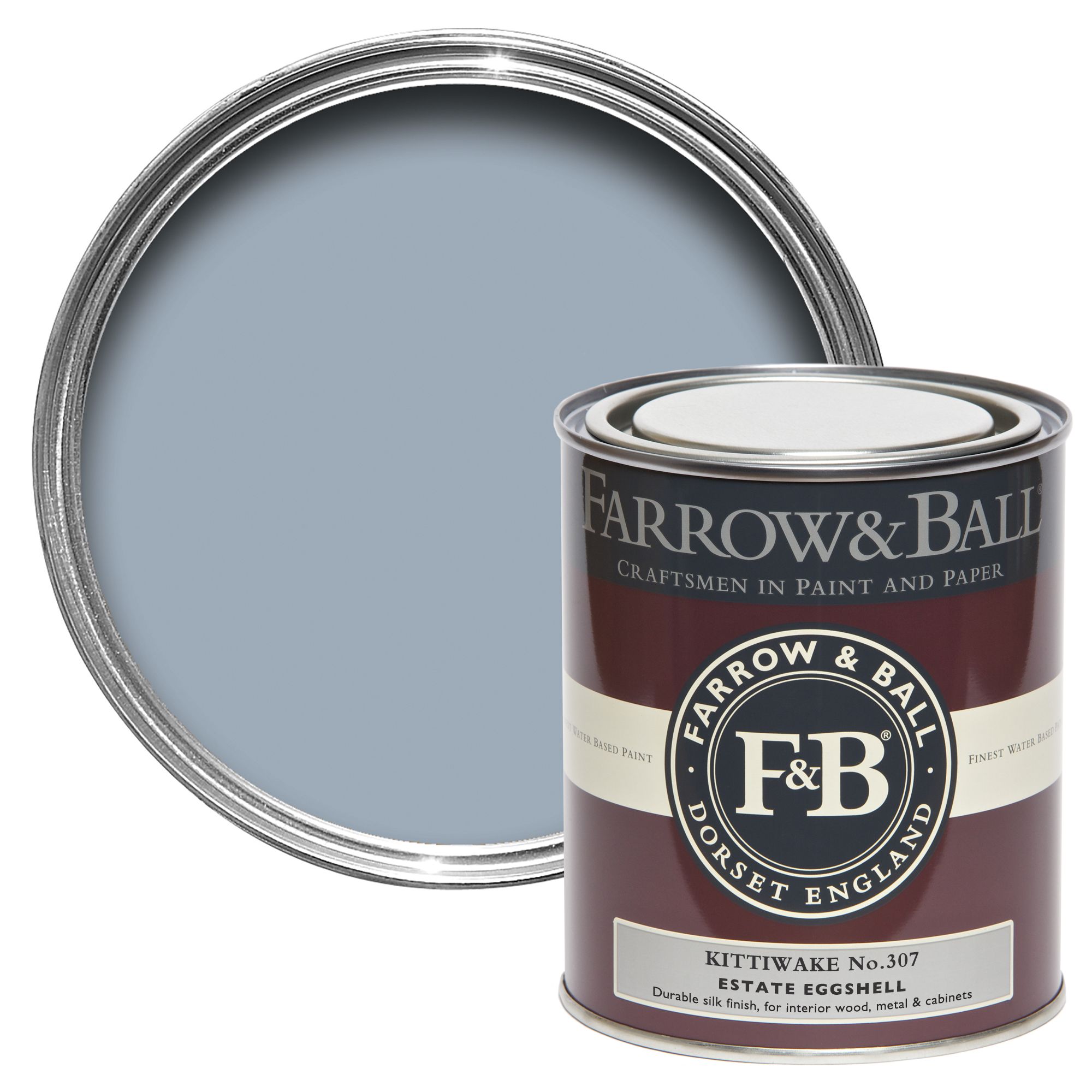 Farrow & Ball Estate Kittiwake No.307 Eggshell Paint, 750ml