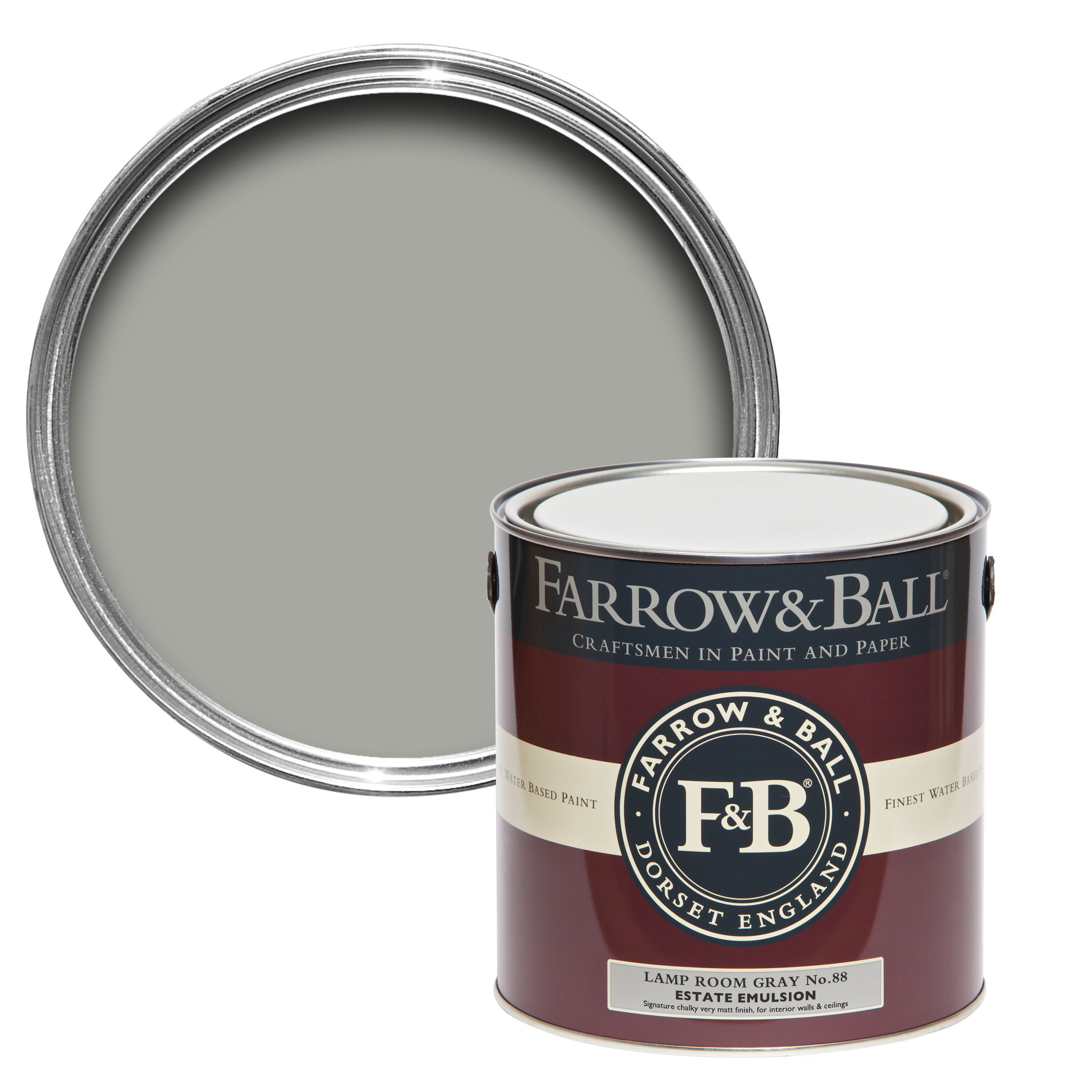 Farrow & Ball Estate Lamp room gray No.88 Matt Emulsion paint, 2.5L Tester pot