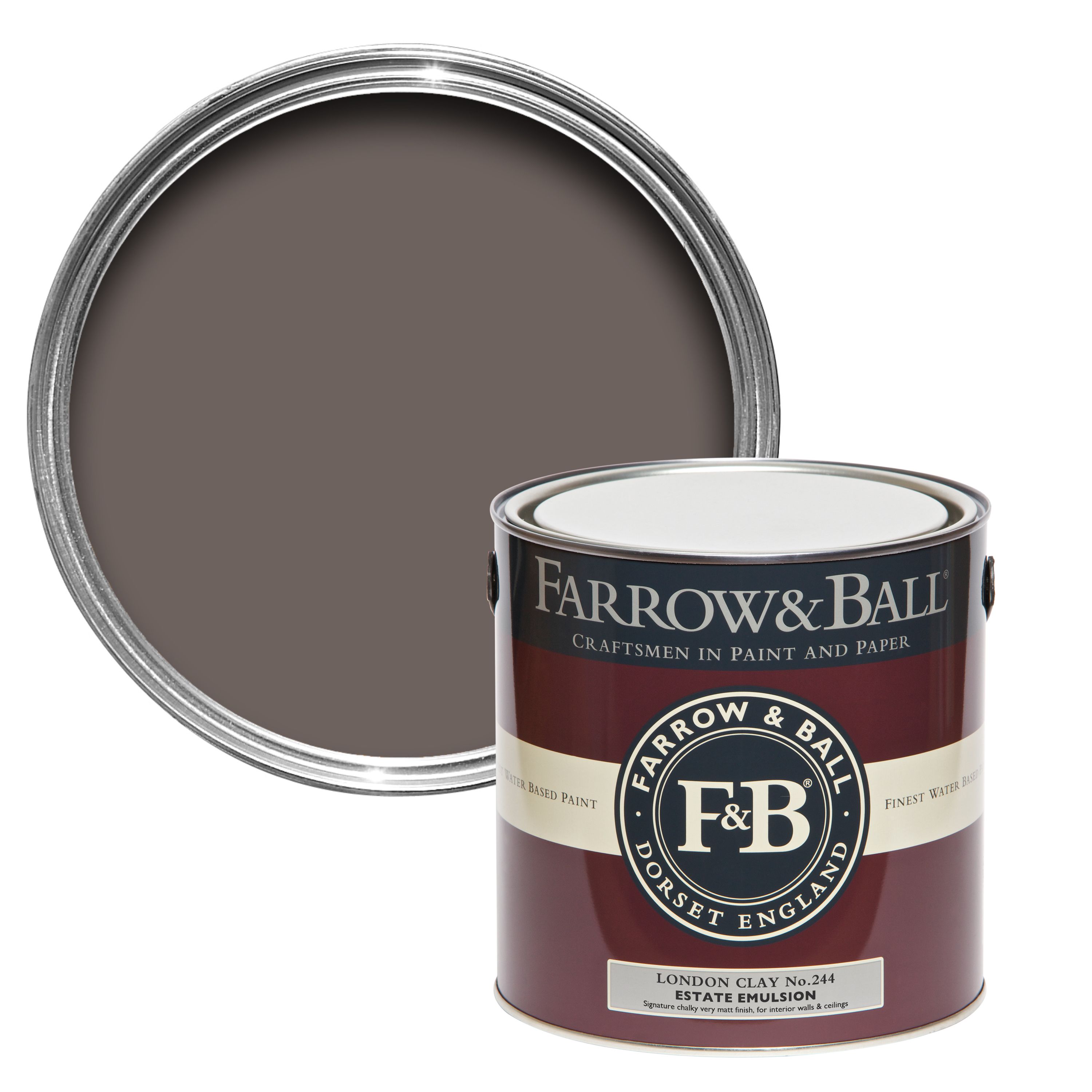 Farrow & Ball Estate London clay No.244 Matt Emulsion paint, 2.5L Tester pot