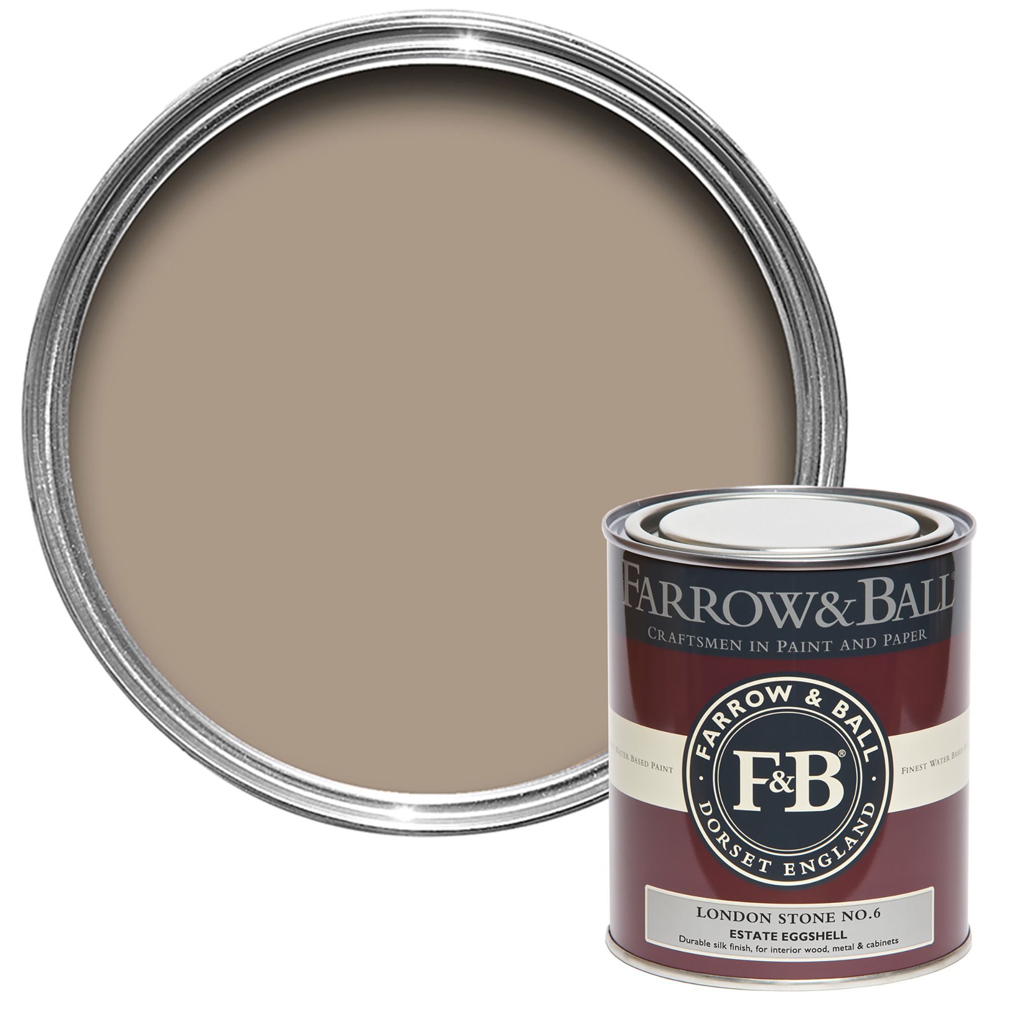 Farrow & Ball Estate London Stone No.6 Eggshell Paint, 750ml