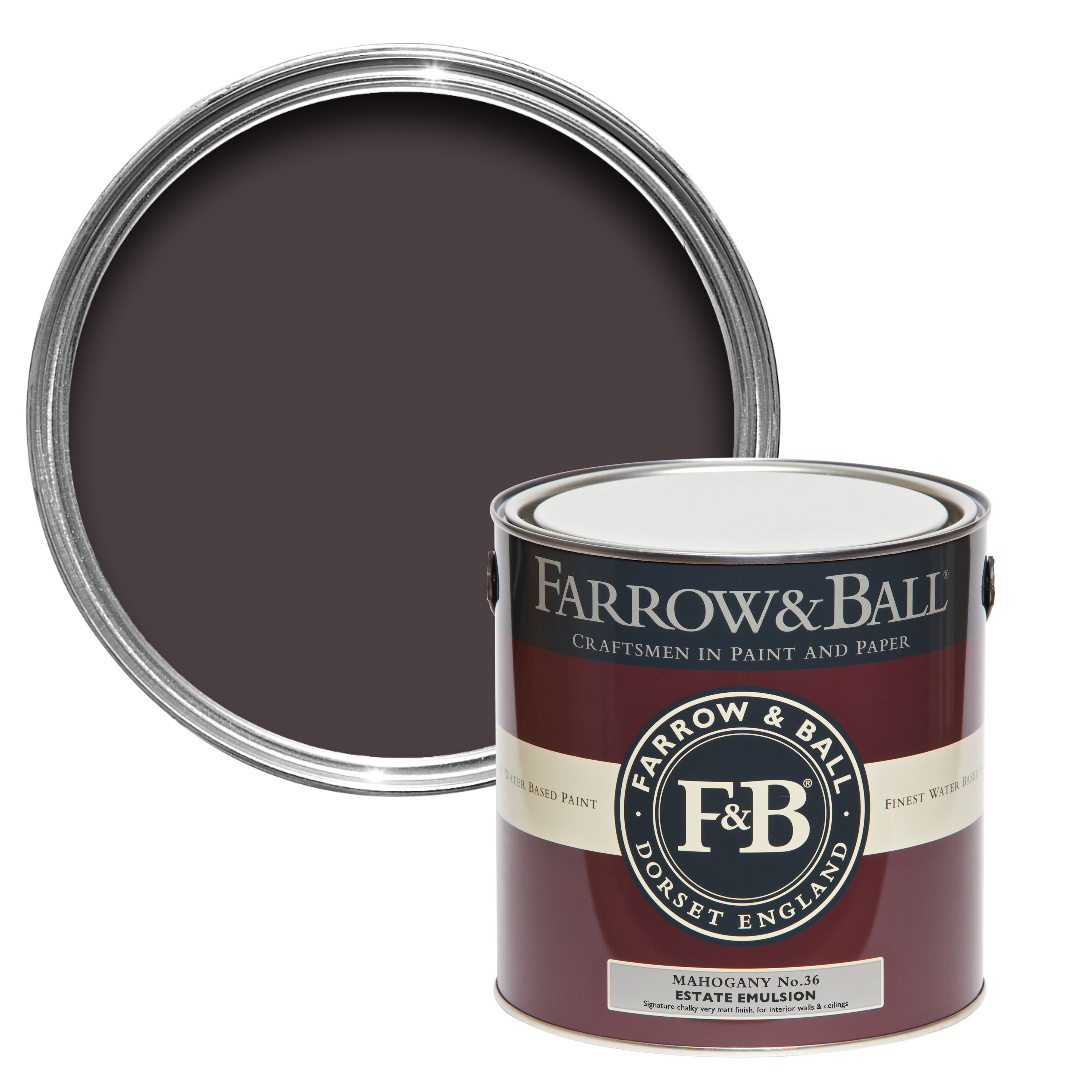 Farrow & Ball Estate Mahogany No.36 Matt Emulsion paint, 2.5L Tester pot