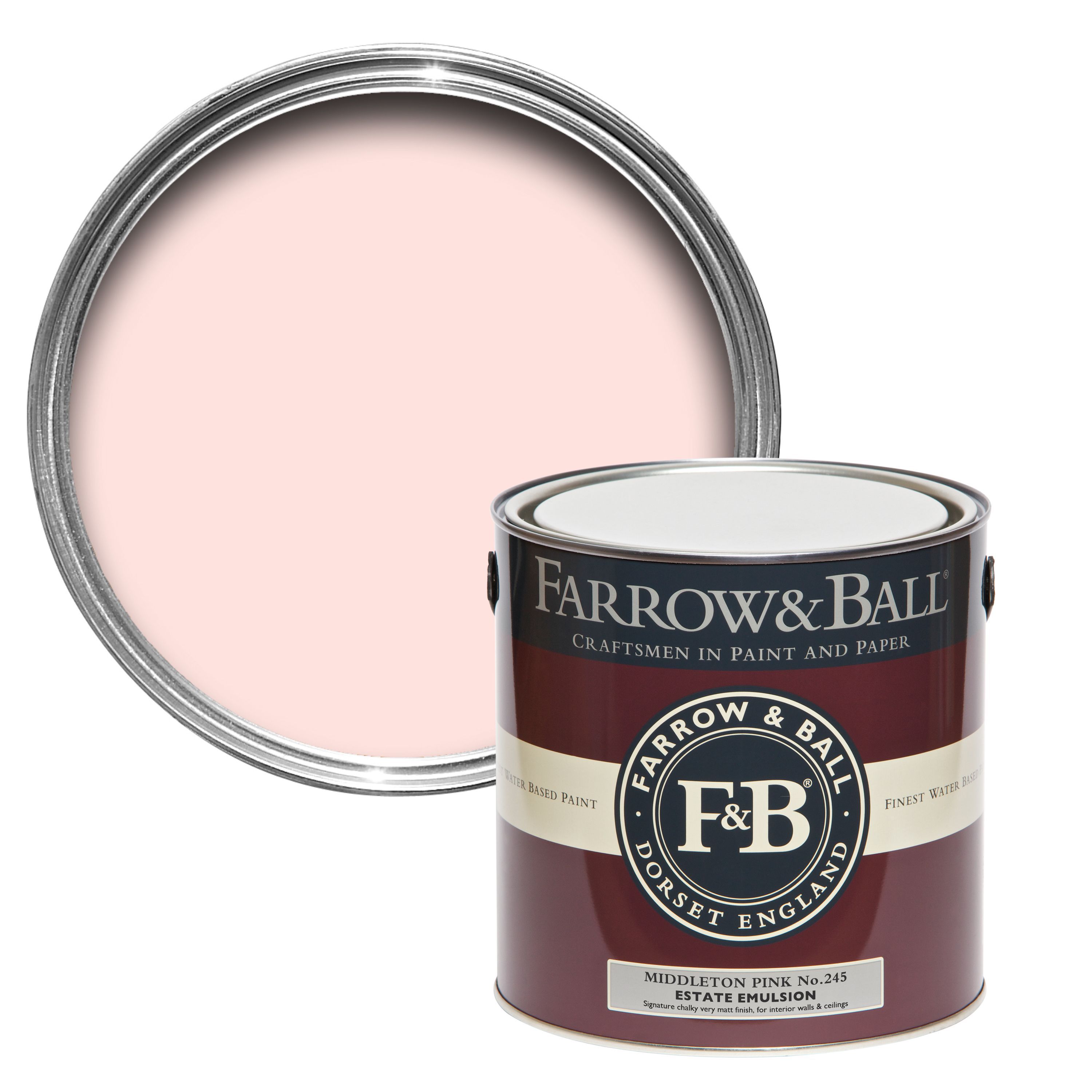 Farrow & Ball Estate Middleton pink No.245 Matt Emulsion paint, 2.5L Tester pot