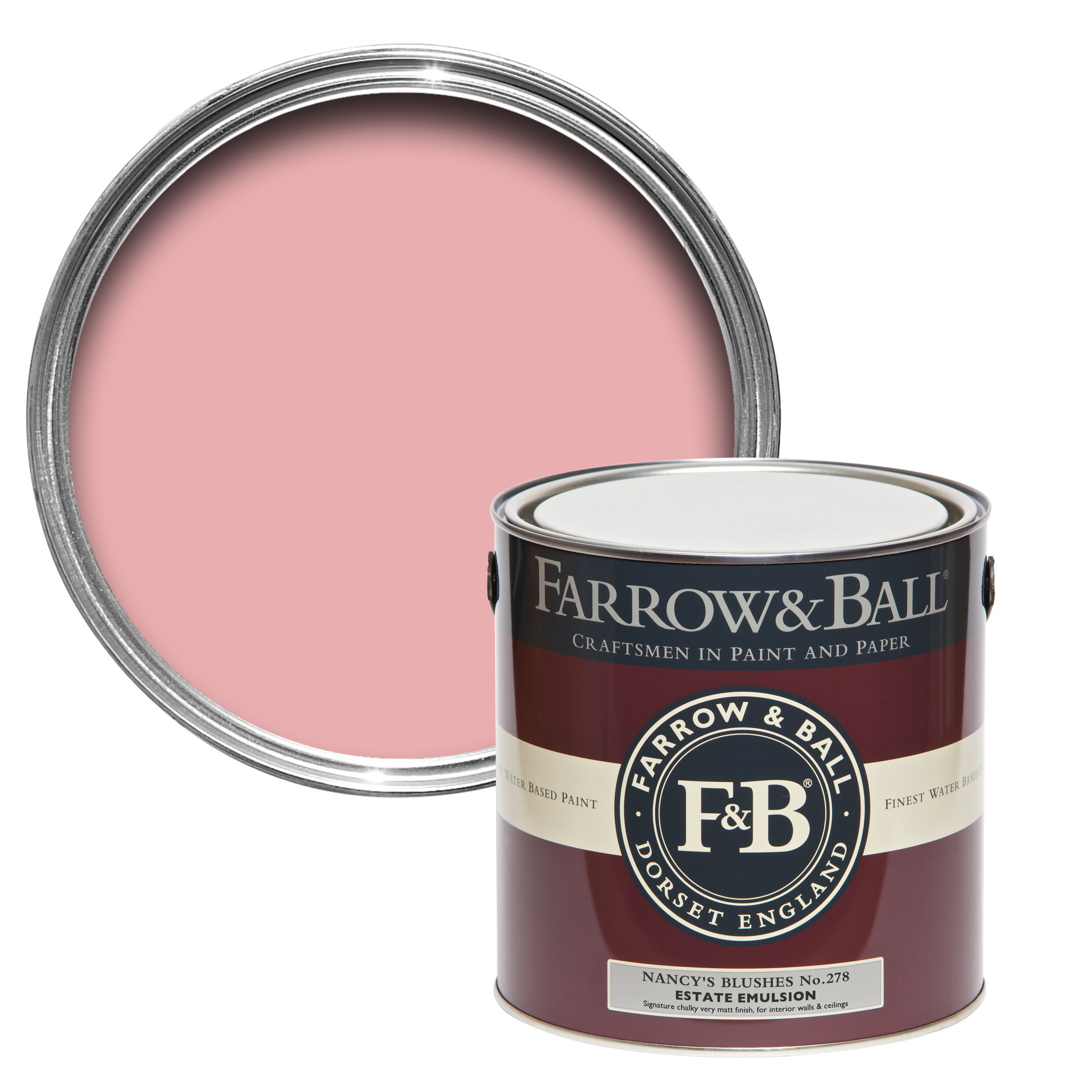 Farrow & Ball Estate Nancy's blushes No.278 Matt Emulsion paint, 2.5L Tester pot
