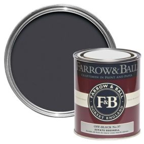 Farrow & Ball Estate Off-Black No.57 Eggshell Paint, 750ml