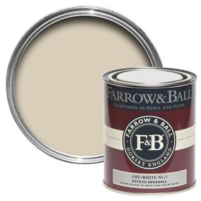 Farrow & Ball Estate Off white No.3 Eggshell Metal & wood paint, 750ml