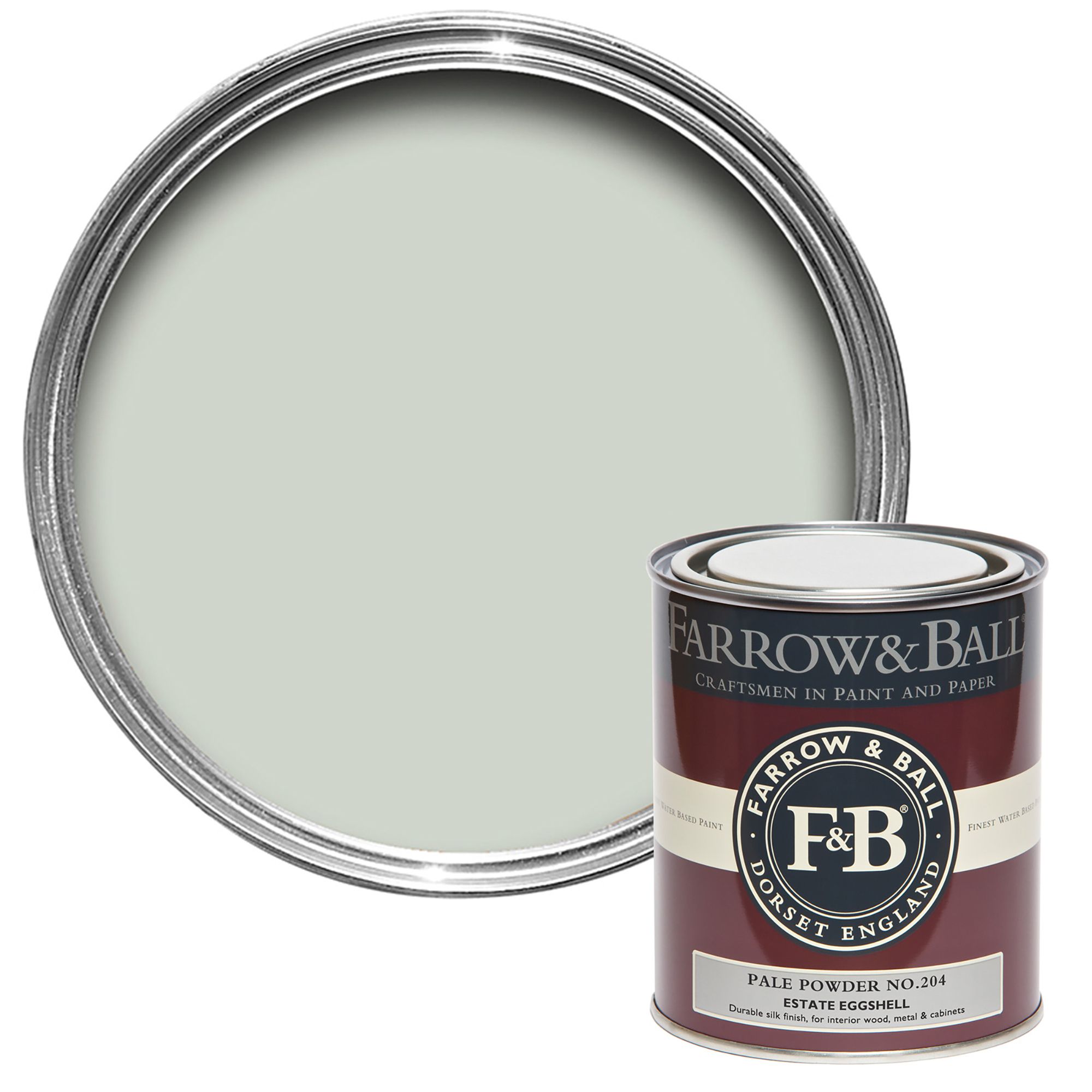 Farrow & Ball Estate Pale Powder No.204 Eggshell Paint, 750ml