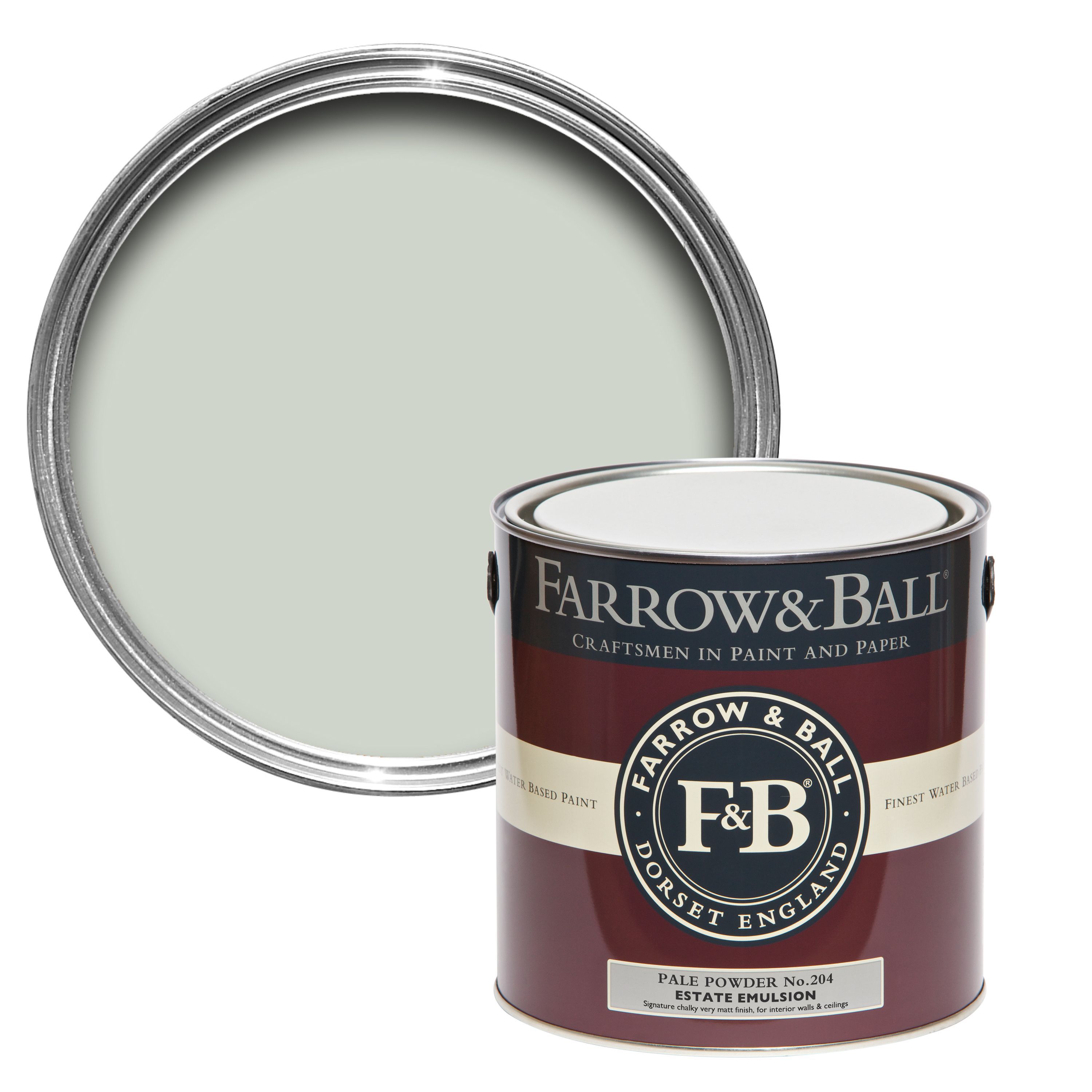 Farrow & Ball Estate Pale powder No.204 Matt Emulsion paint, 2.5L Tester pot