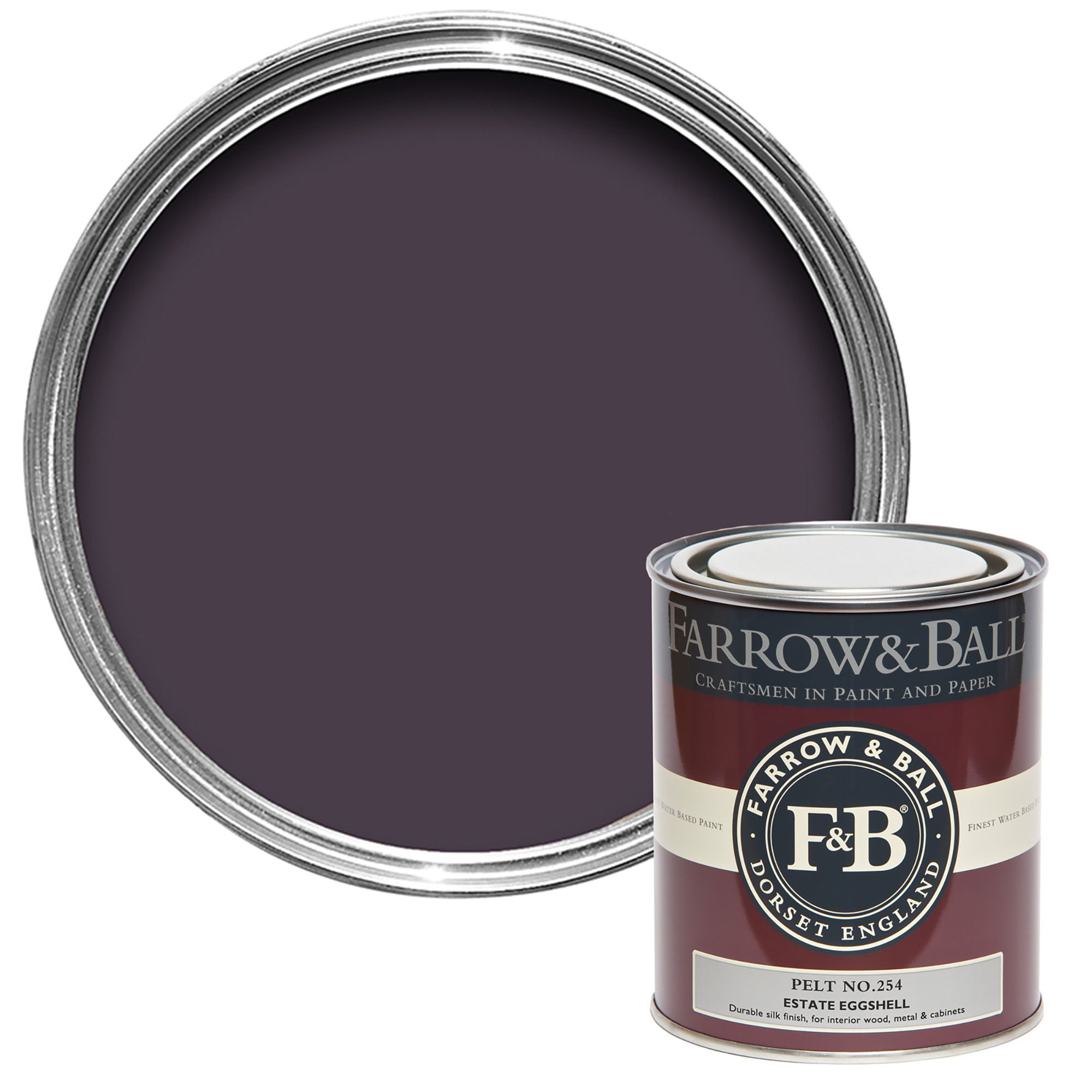 Farrow & Ball Estate Pelt No.254 Eggshell Paint, 750ml