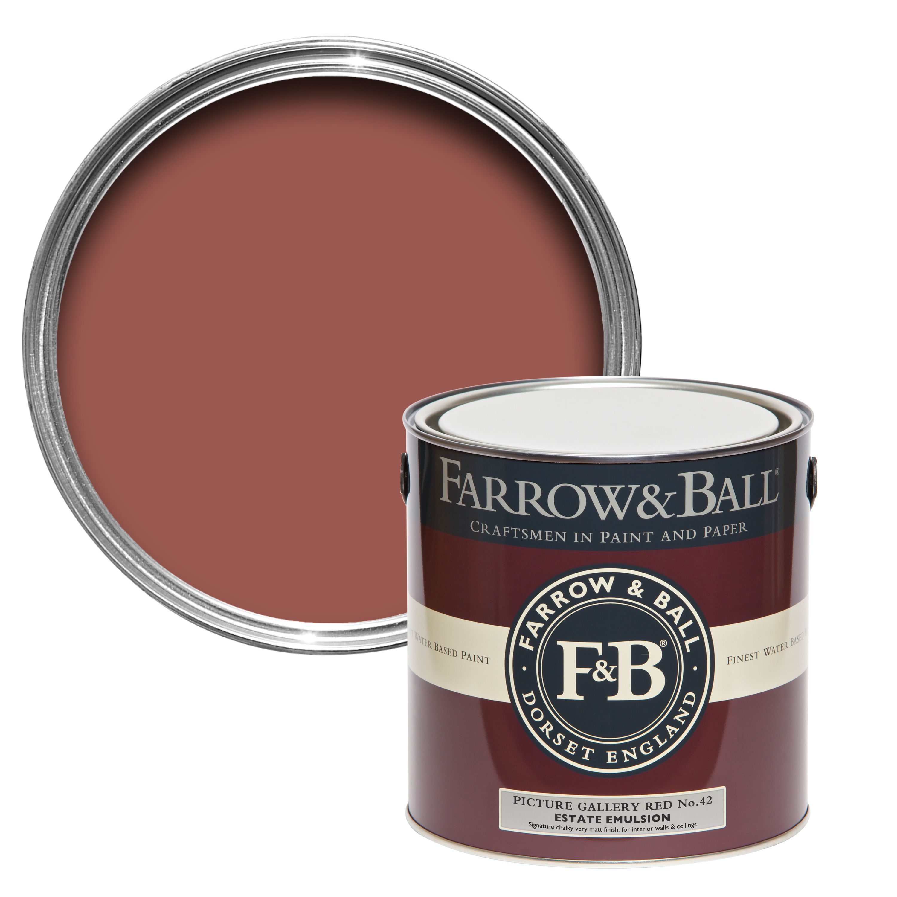 Farrow & Ball Estate Picture gallery red Matt Emulsion paint, 2.5L
