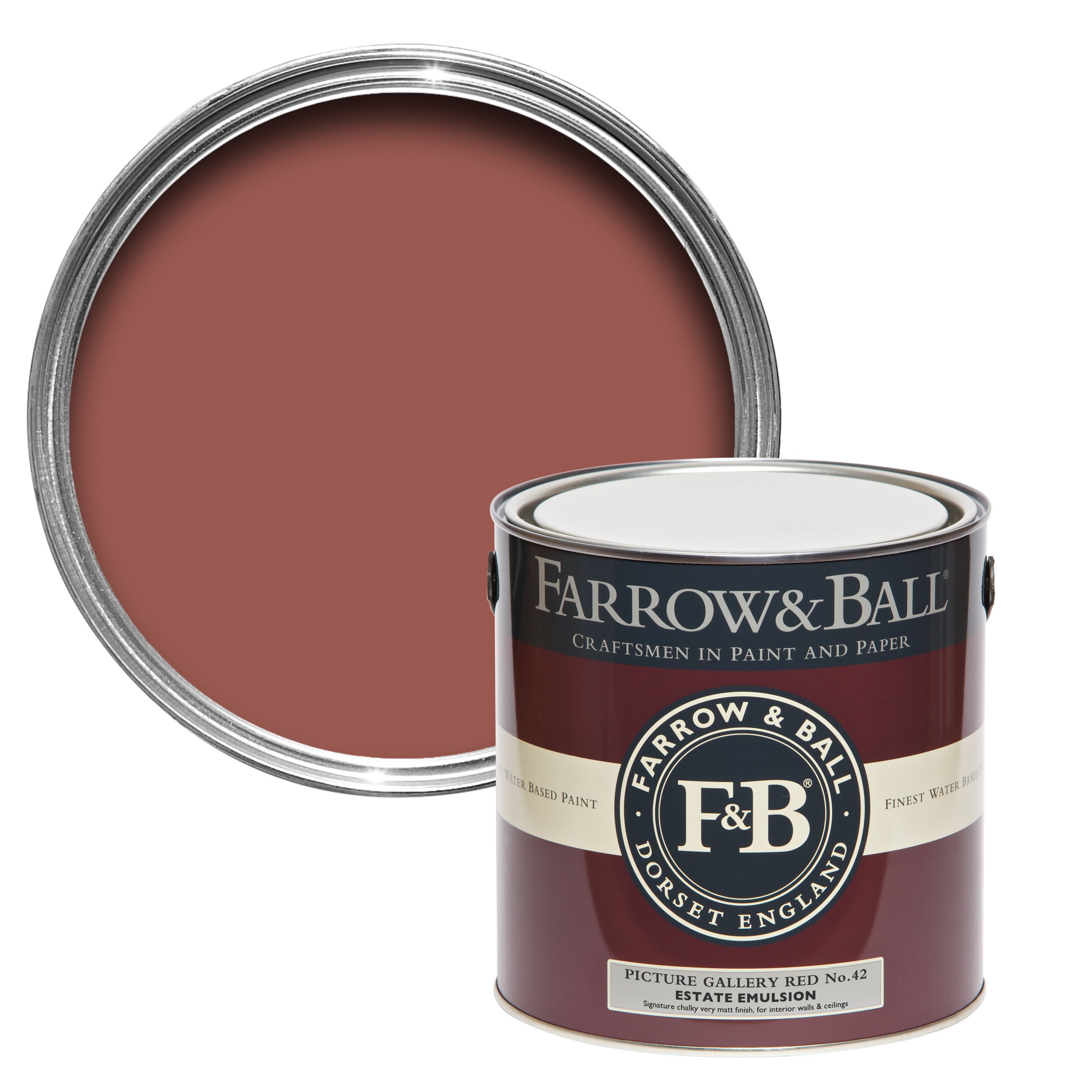 Farrow & Ball Estate Picture gallery red No.42 Matt Emulsion paint, 2.5L Tester pot