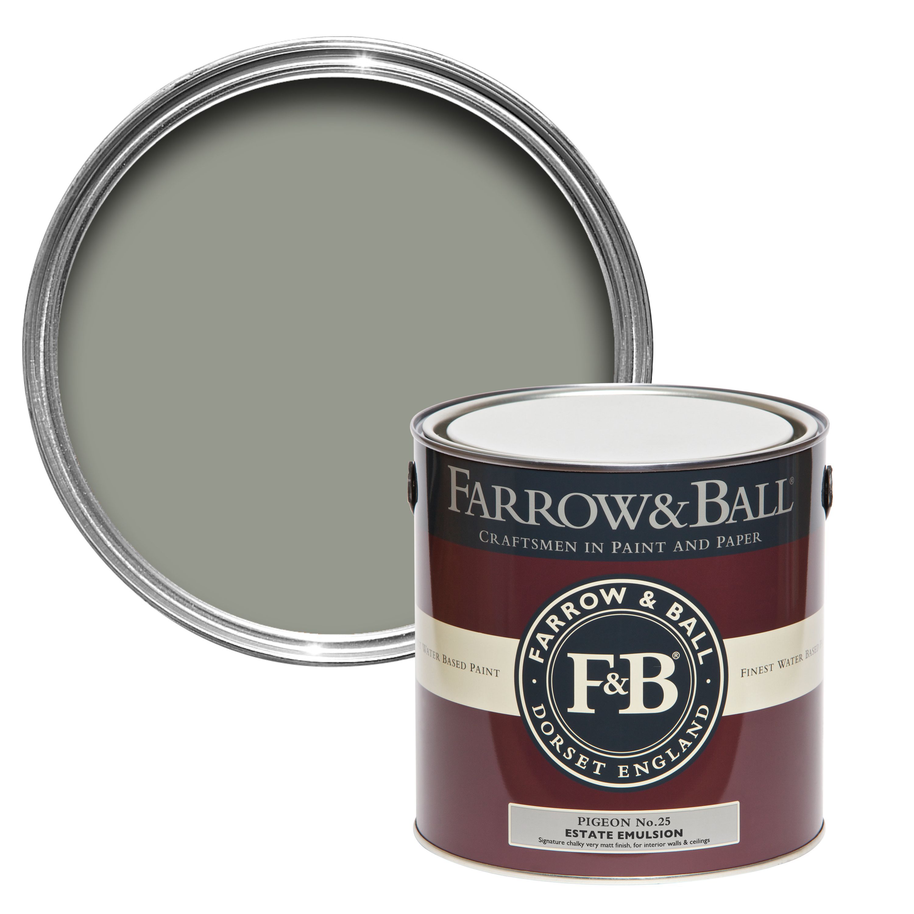 Farrow & Ball Estate Pigeon No.25 Matt Emulsion paint, 2.5L Tester pot