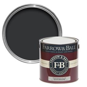 Farrow & Ball Estate Pitch black Matt Emulsion paint, 2.5L