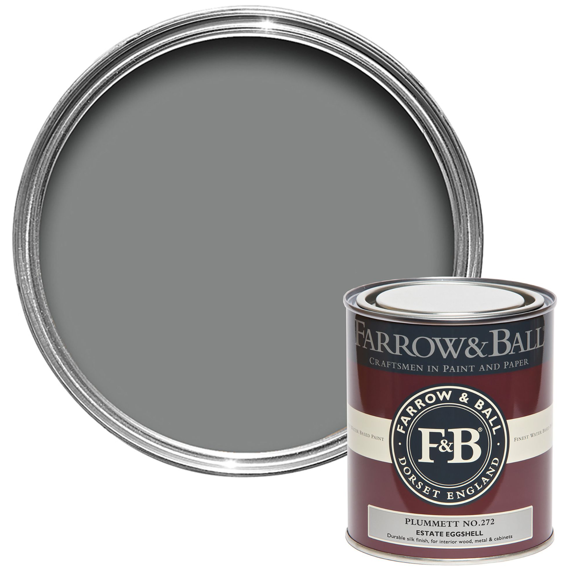 Farrow & Ball Estate Plummett No.272 Eggshell Paint, 750ml