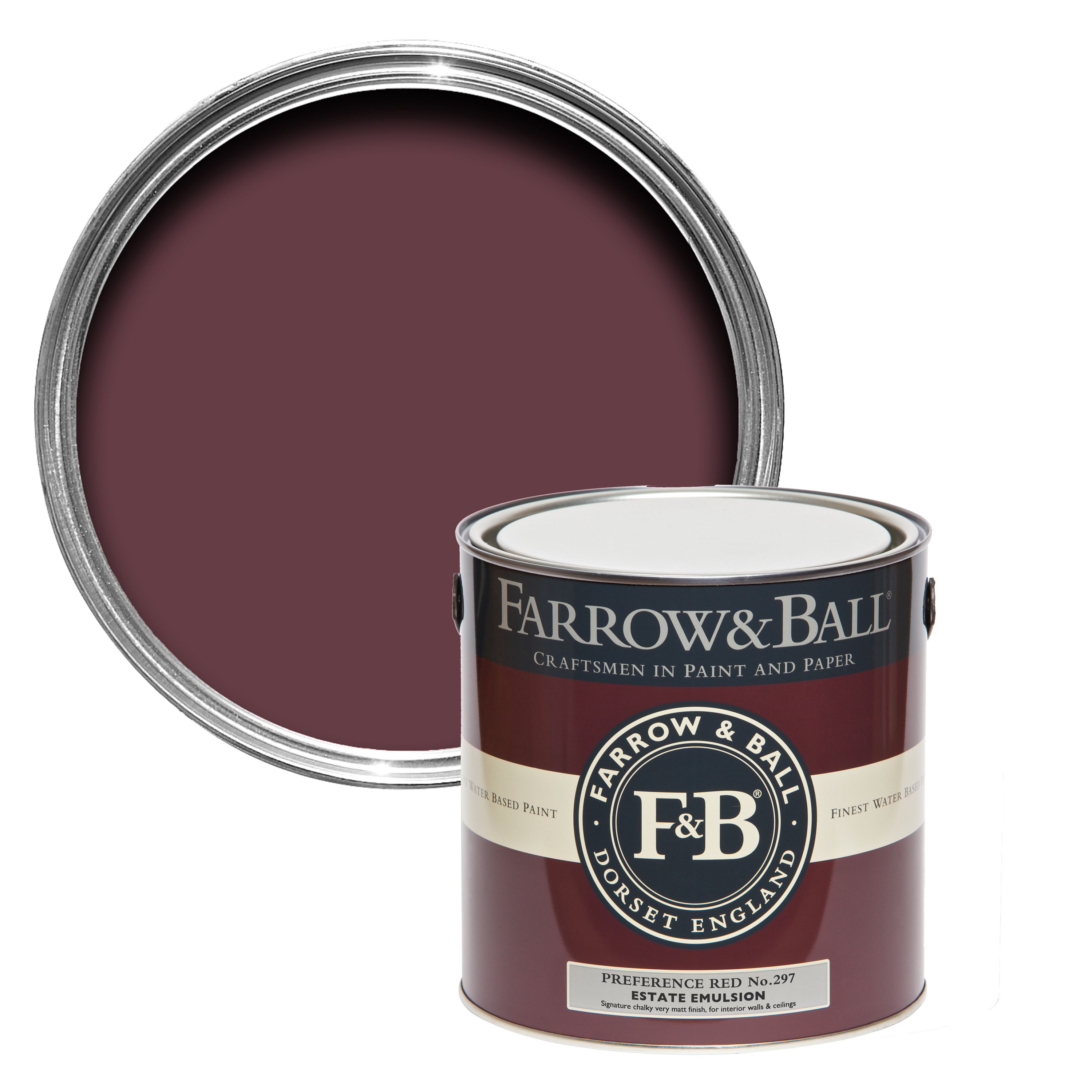 Farrow & Ball Estate Preference red No.297 Matt Emulsion paint, 2.5L Tester pot