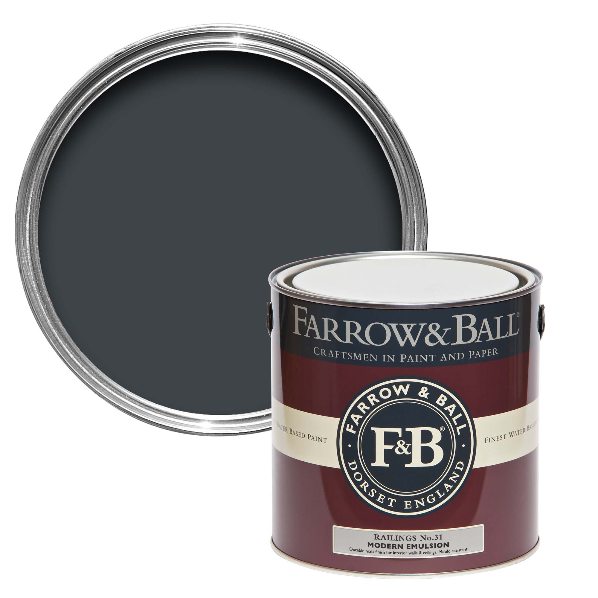 Farrow & Ball Estate Railings No.31 Eggshell Emulsion paint, 2.5L