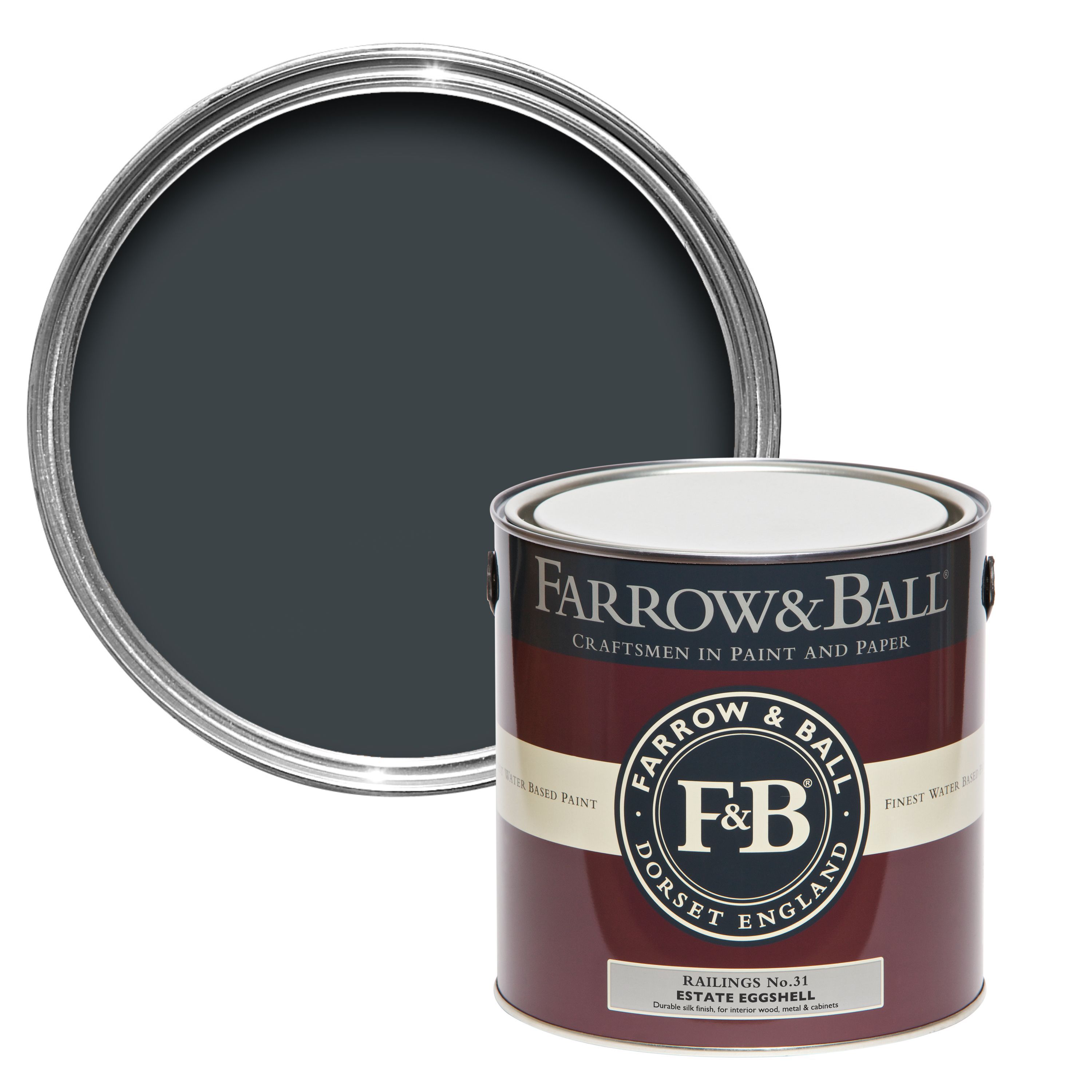 Farrow & Ball Estate Railings No.31 Eggshell Interior Metal & wood paint, 2.5L