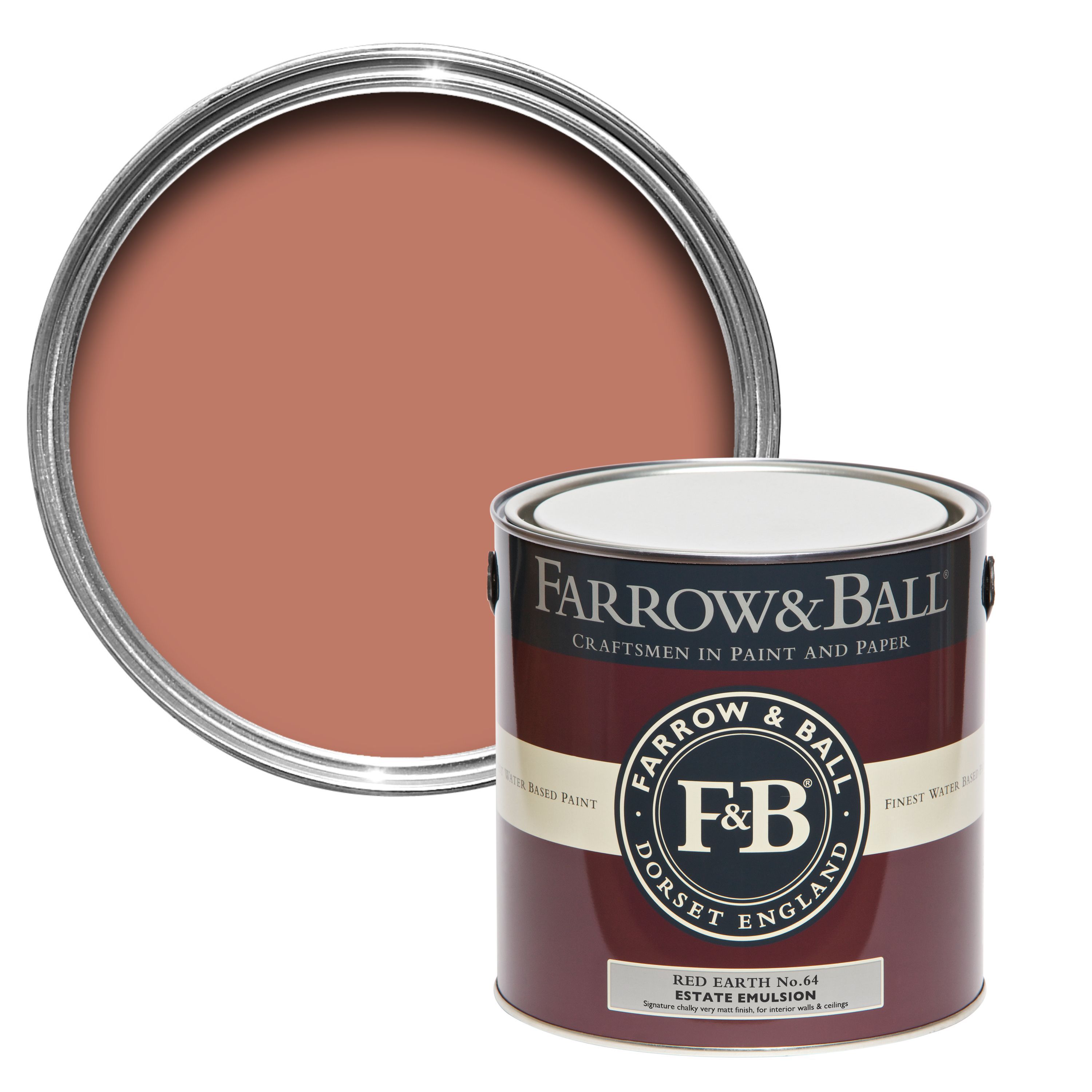 Farrow & Ball Estate Red earth No.64 Matt Emulsion paint, 2.5L Tester pot