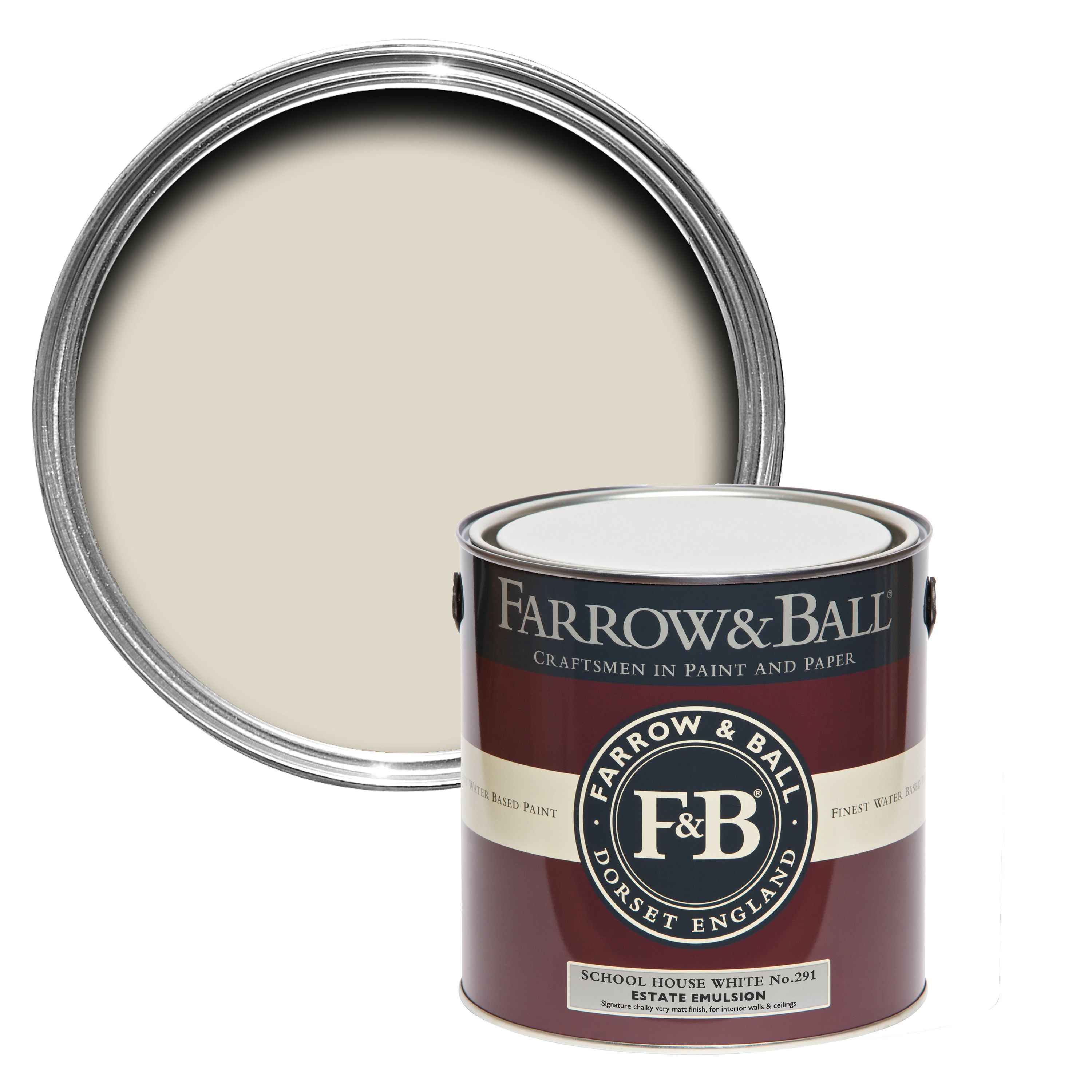 Farrow & Ball Estate School house white Matt Emulsion paint, 2.5L