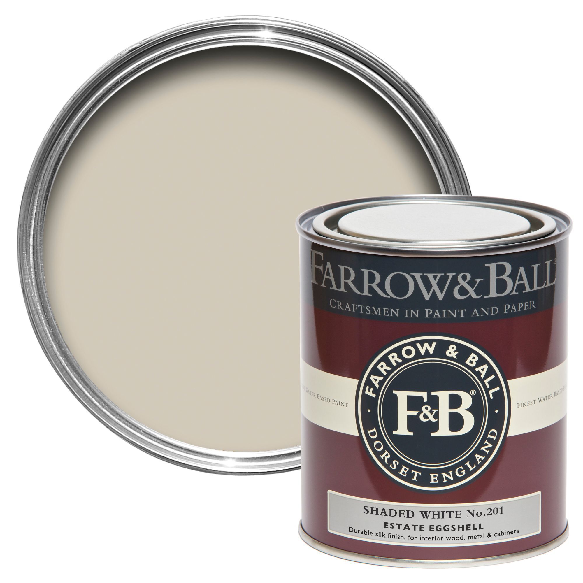 Farrow & Ball Estate Shaded white Eggshell Metal & wood paint, 750ml